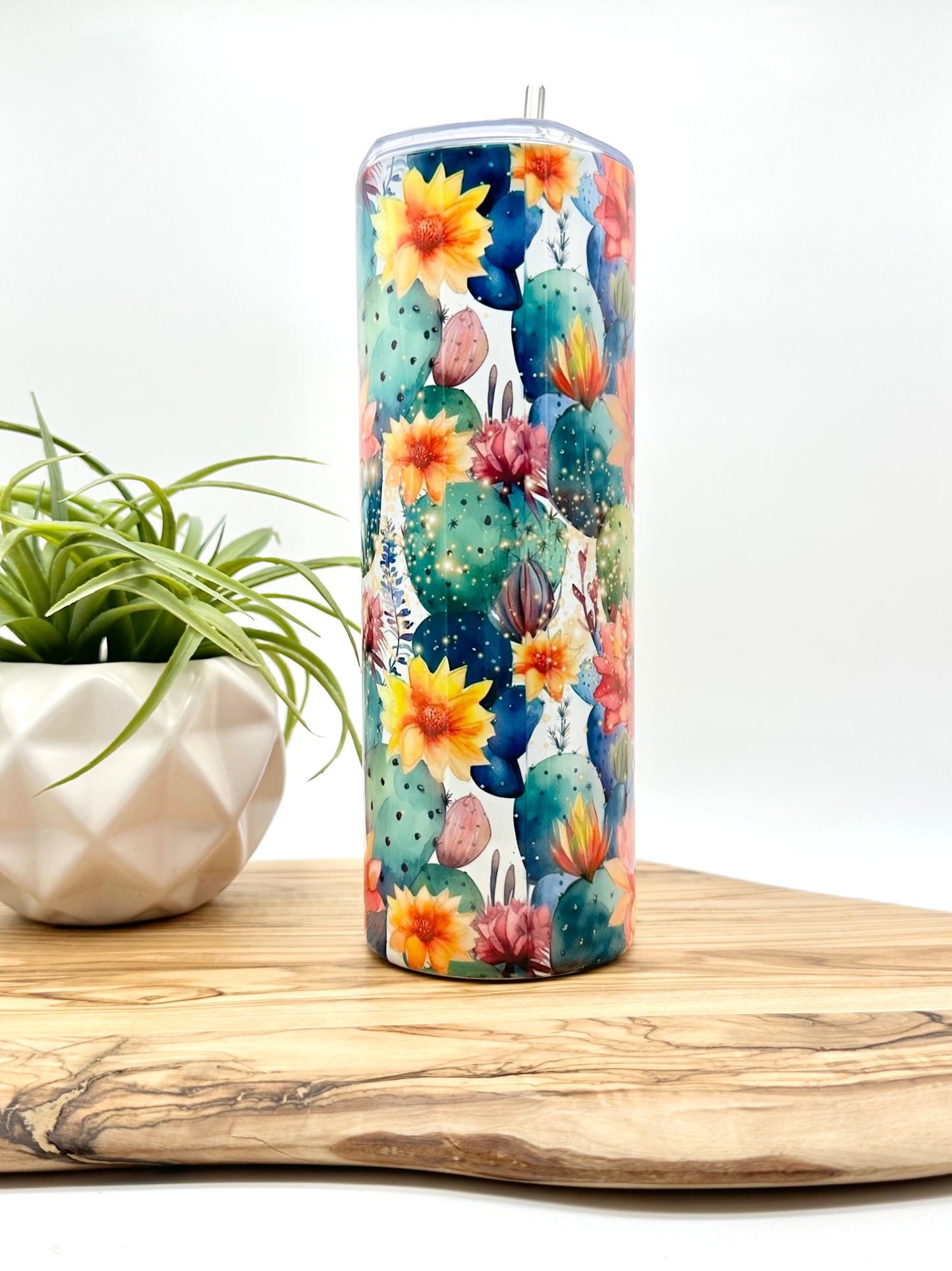 Personalized Floral Cactus Tumbler