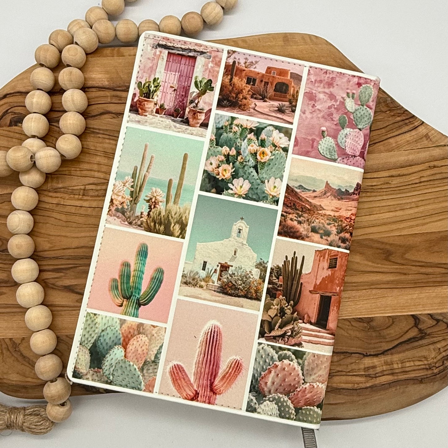 Pink and Teal Desert Collage Journal