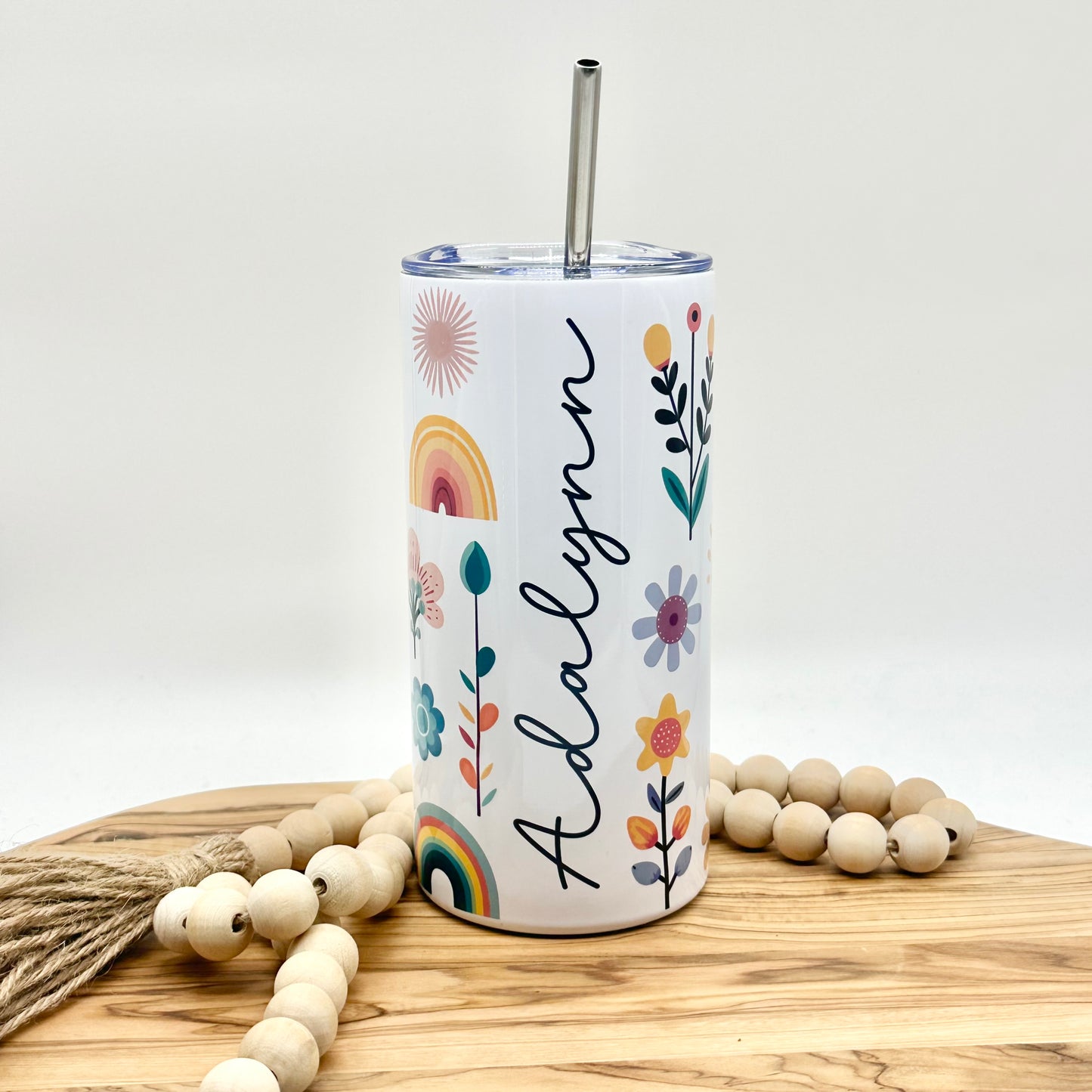 Personalized Kids Rainbow Tumbler