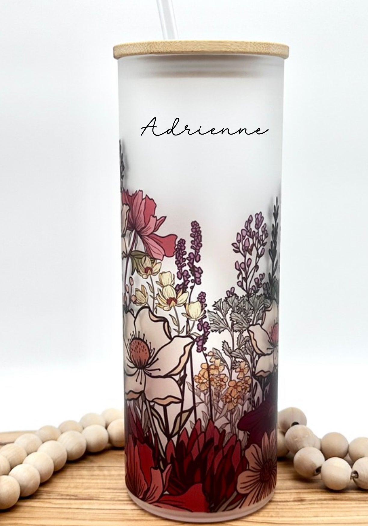 20oz Personalized Vintage Wildflower Tumbler