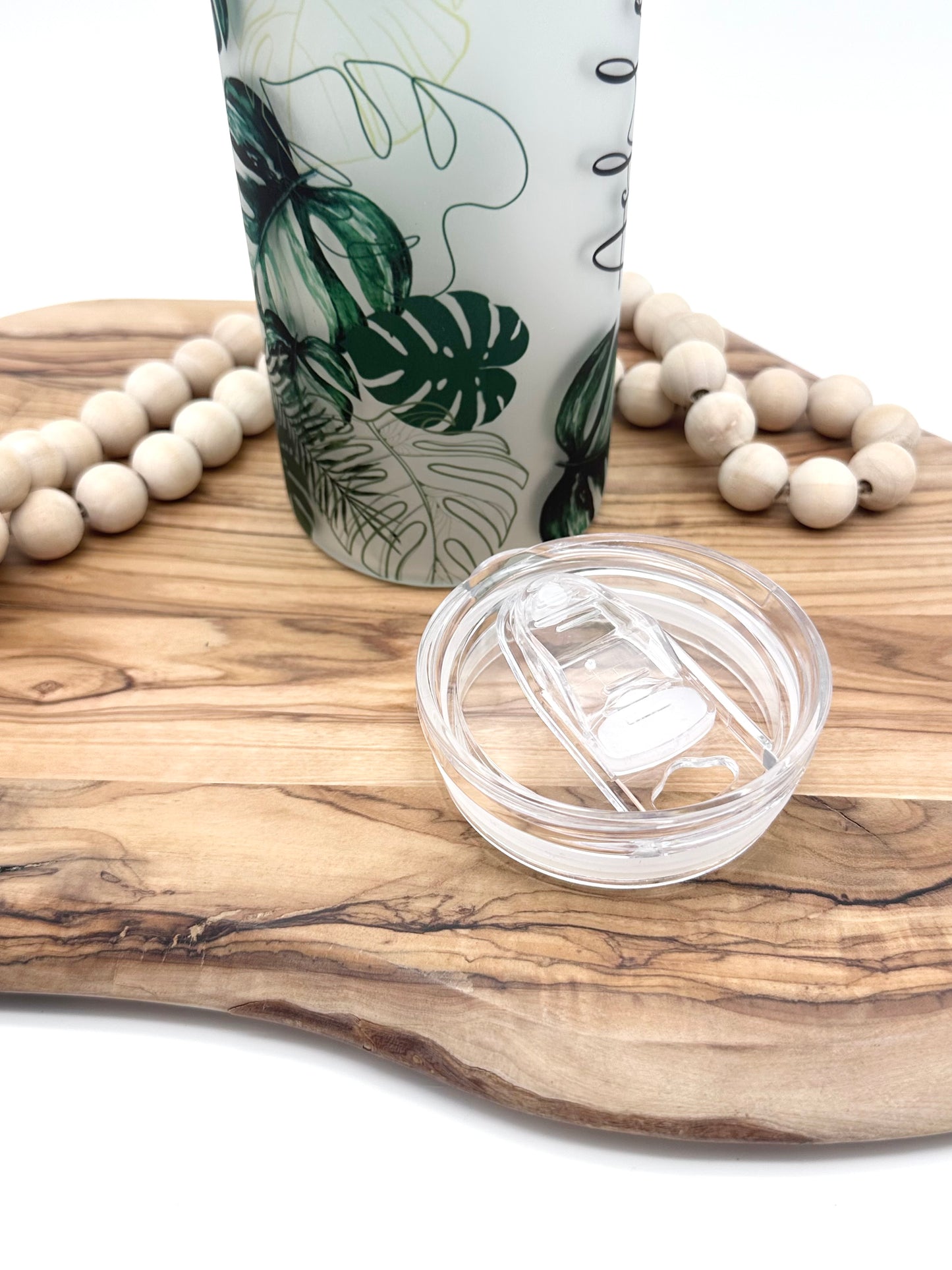 20oz Personalized Monstera Leaf Glass Tumbler