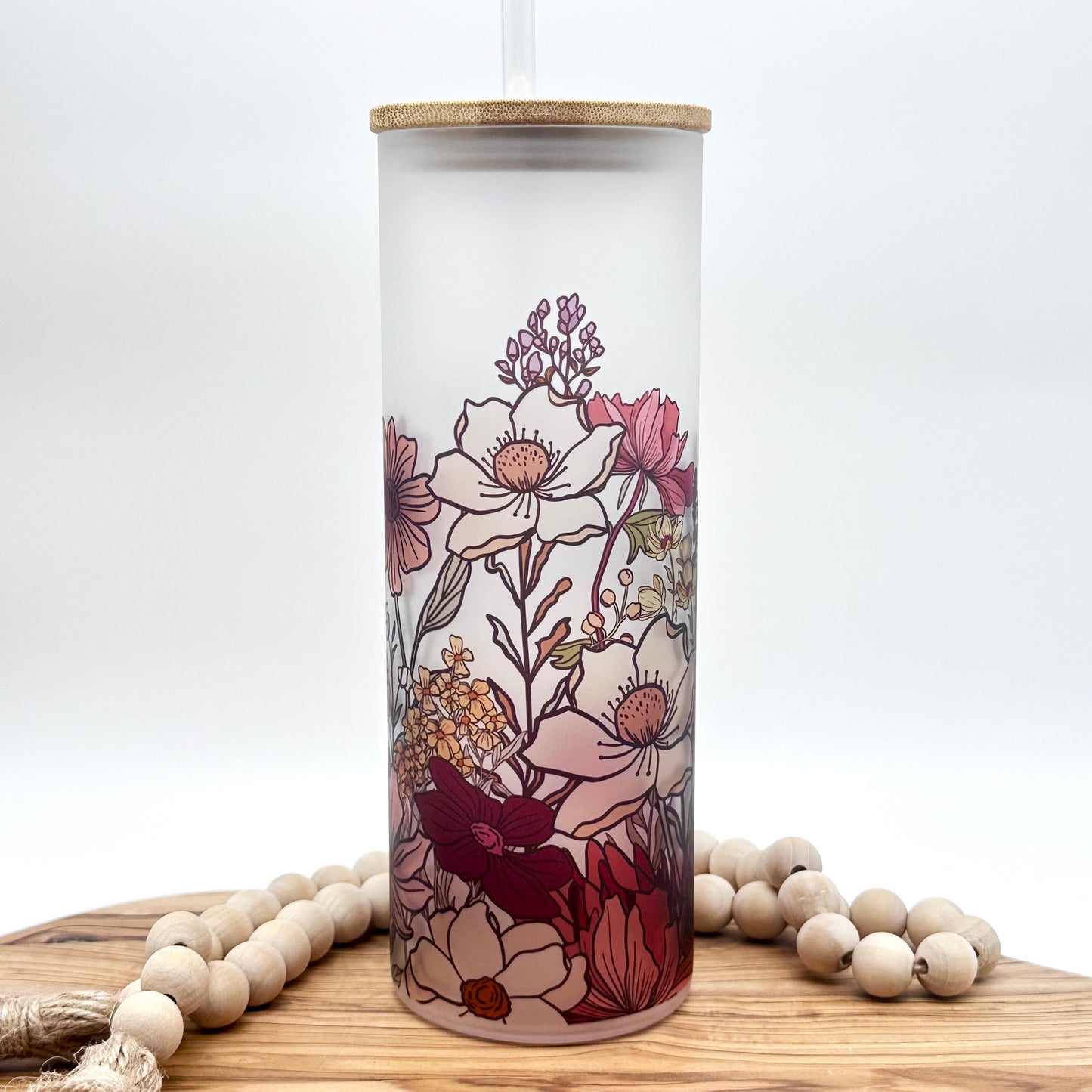 20oz Personalized Vintage Wildflower Tumbler