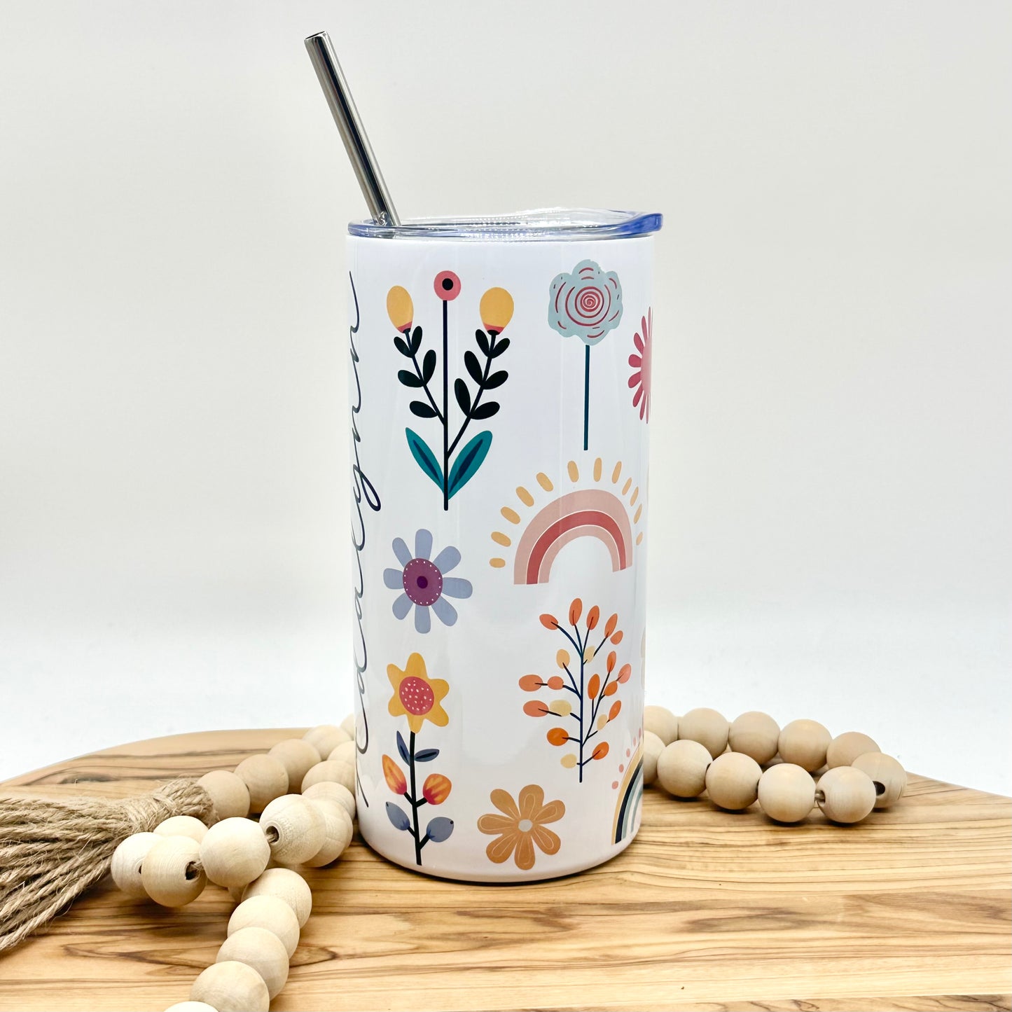 Personalized Kids Rainbow Tumbler