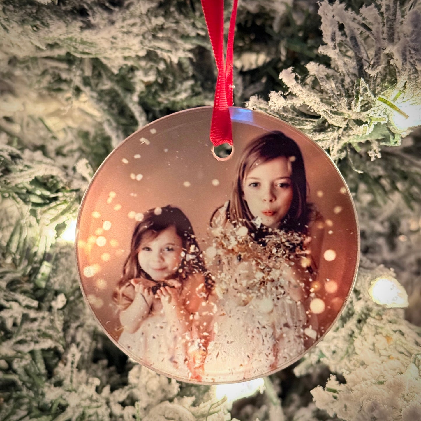 Personalized Photo Glass Ornament – 3”