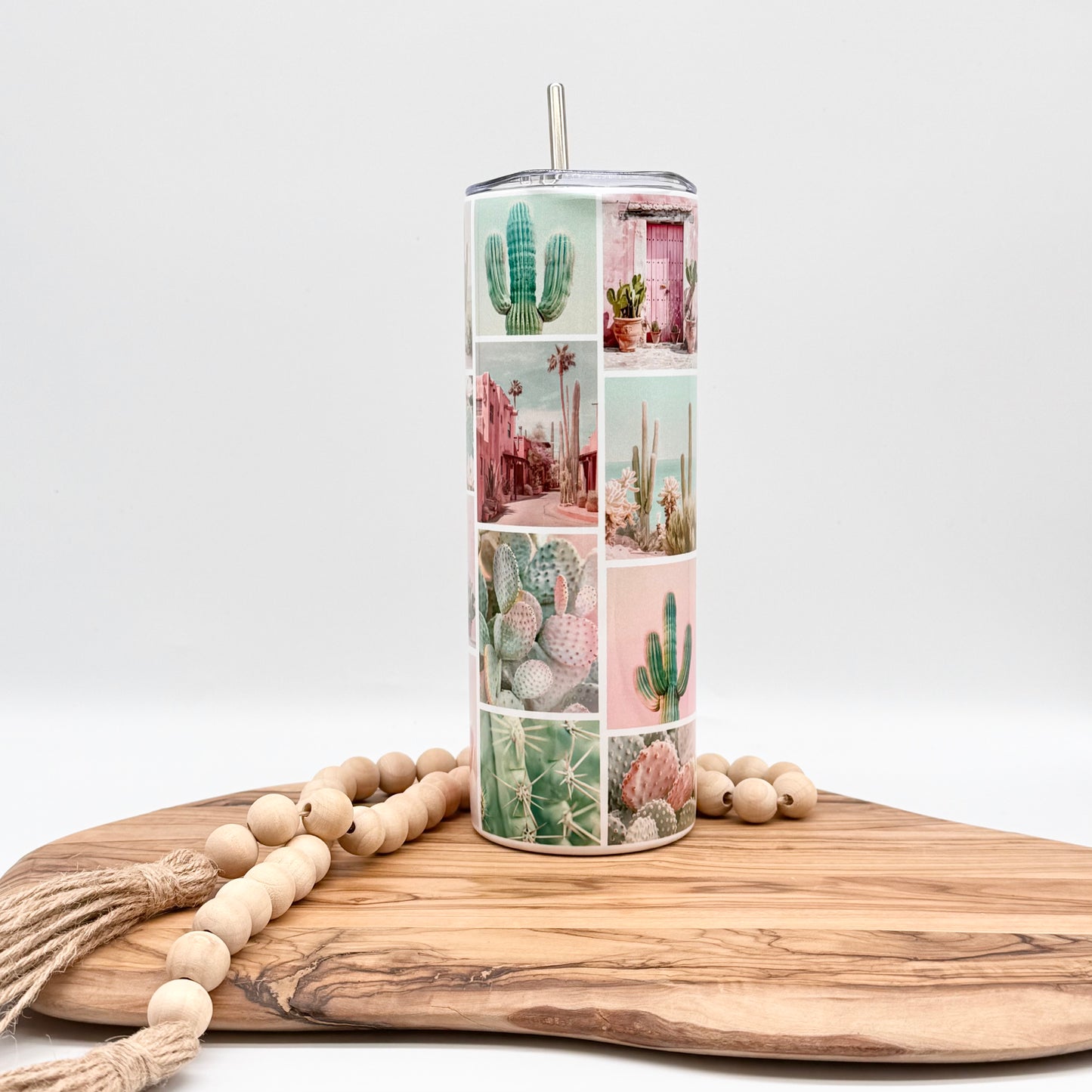 Personalized Southwestern Tumbler - 20oz Boho Chic Tumbler with Lid and Straw