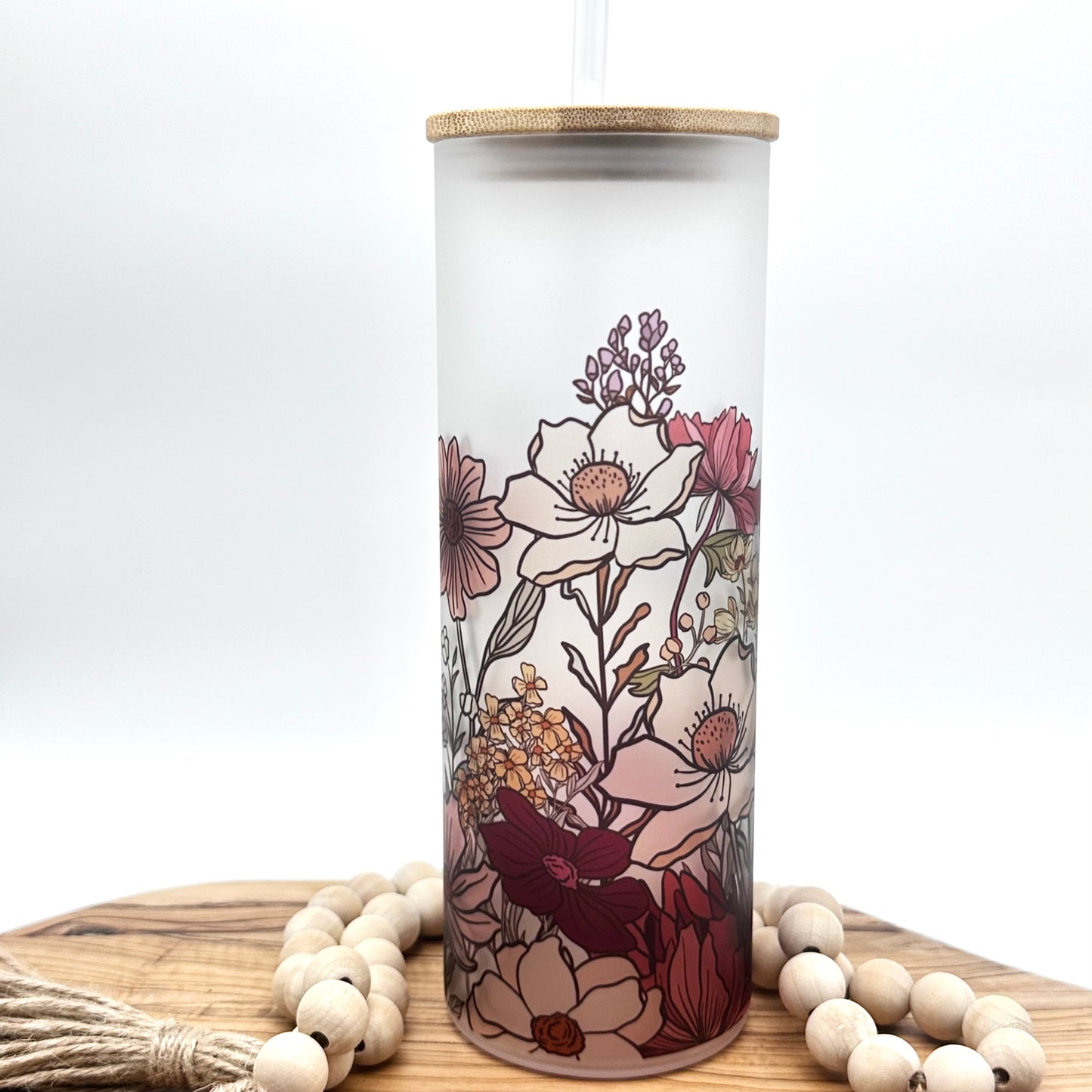 20oz Personalized Vintage Wildflower Tumbler