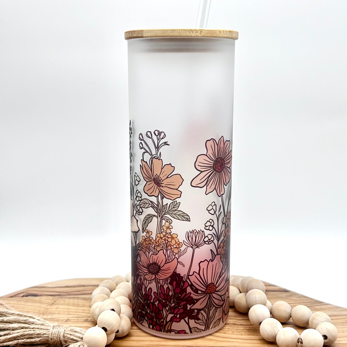 20oz Personalized Vintage Wildflower Tumbler