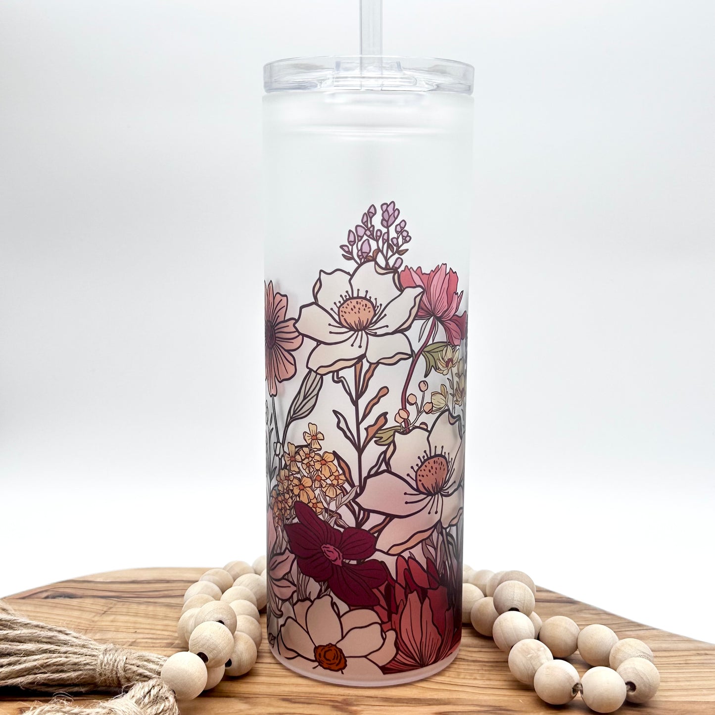 20oz Personalized Vintage Wildflower Tumbler