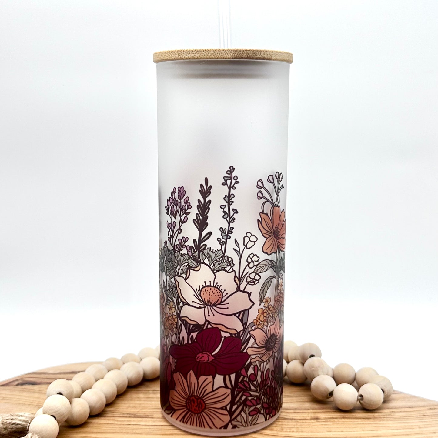 20oz Personalized Vintage Wildflower Tumbler