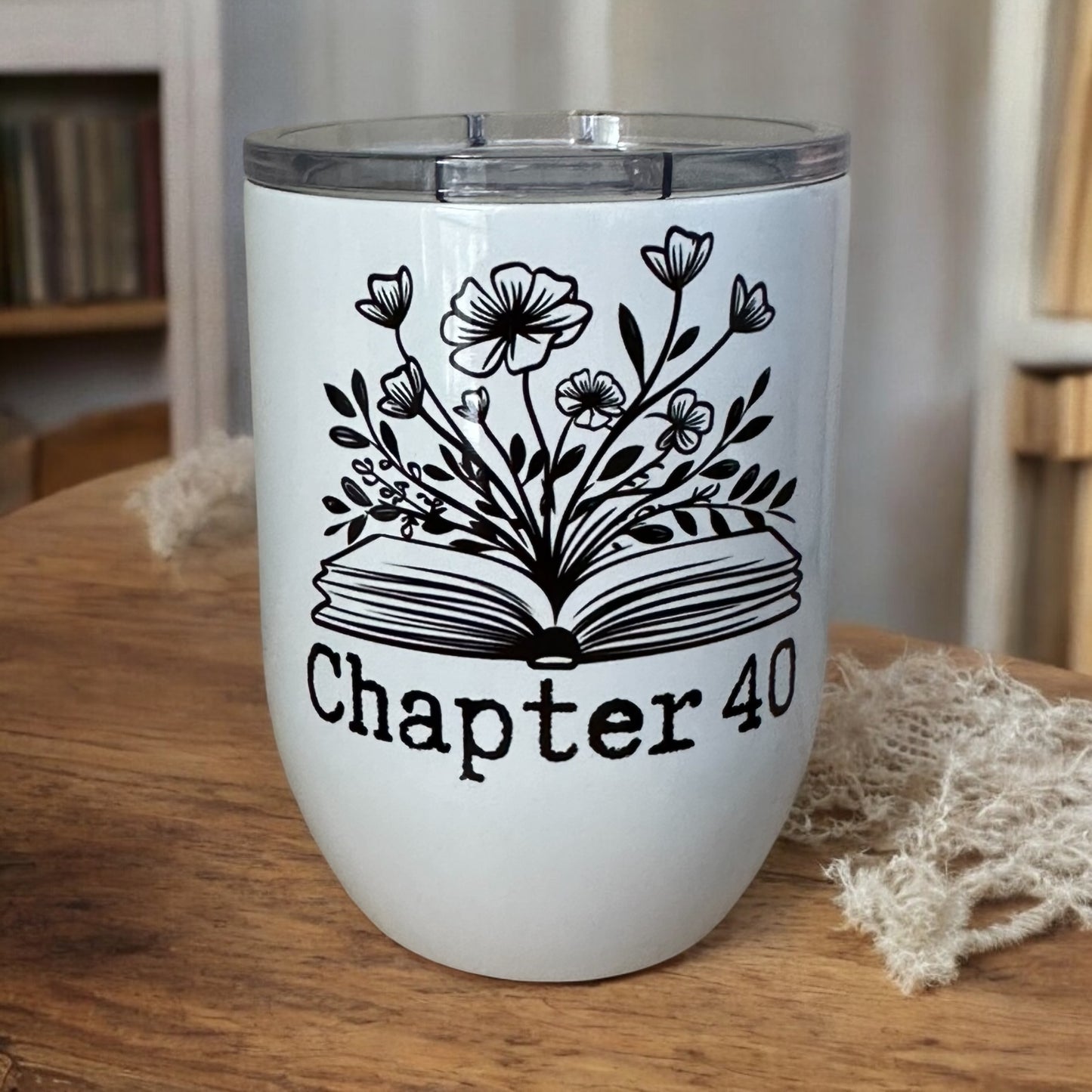 Insulated Wine Glass for Book Lover