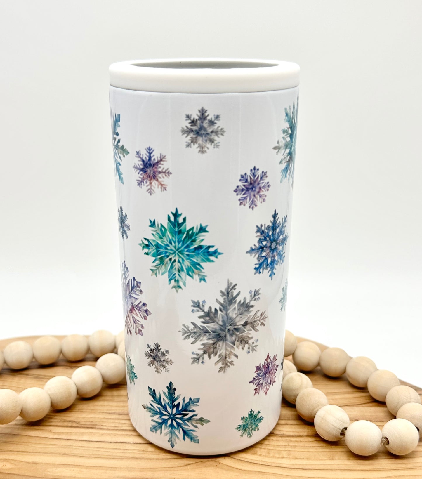 Snowflake Insulated Slim Can Cooler