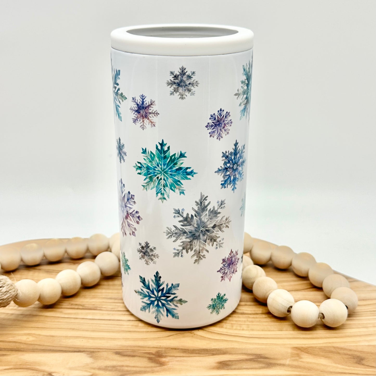 Snowflake Insulated Slim Can Cooler