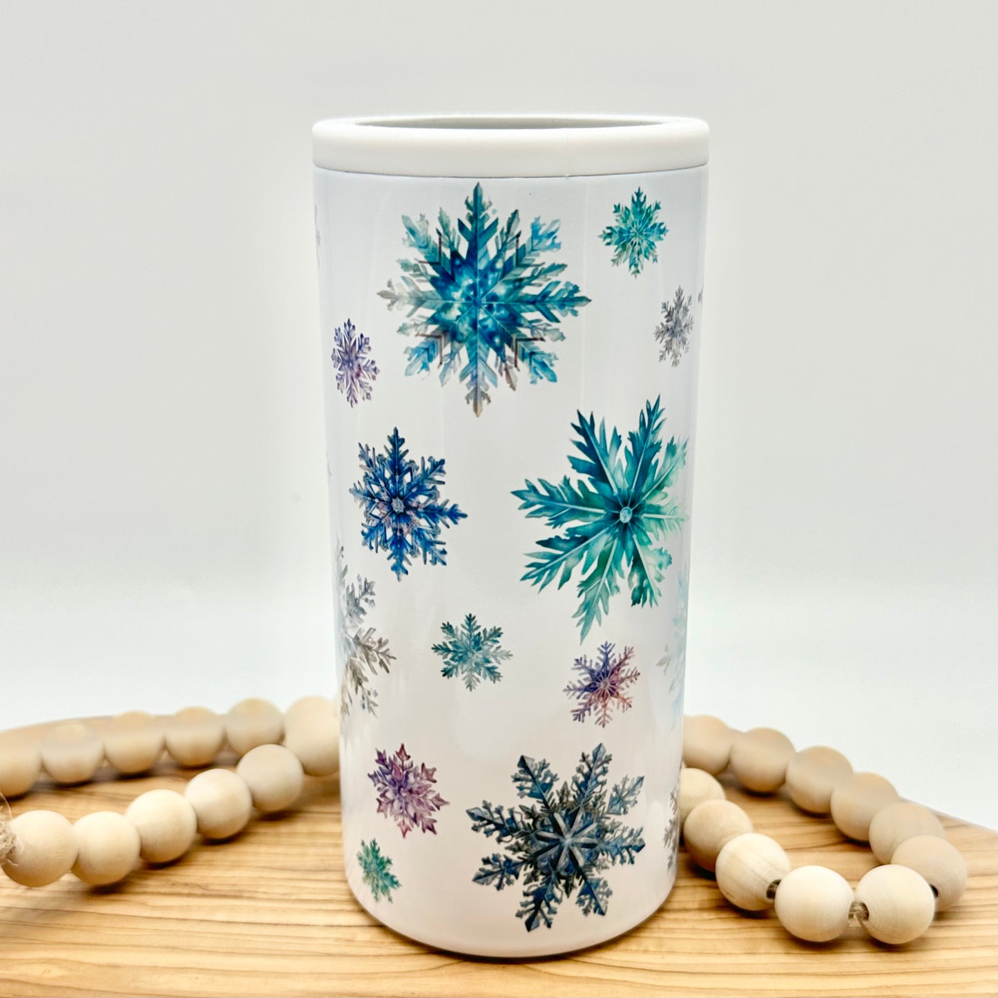 Snowflake Insulated Slim Can Cooler