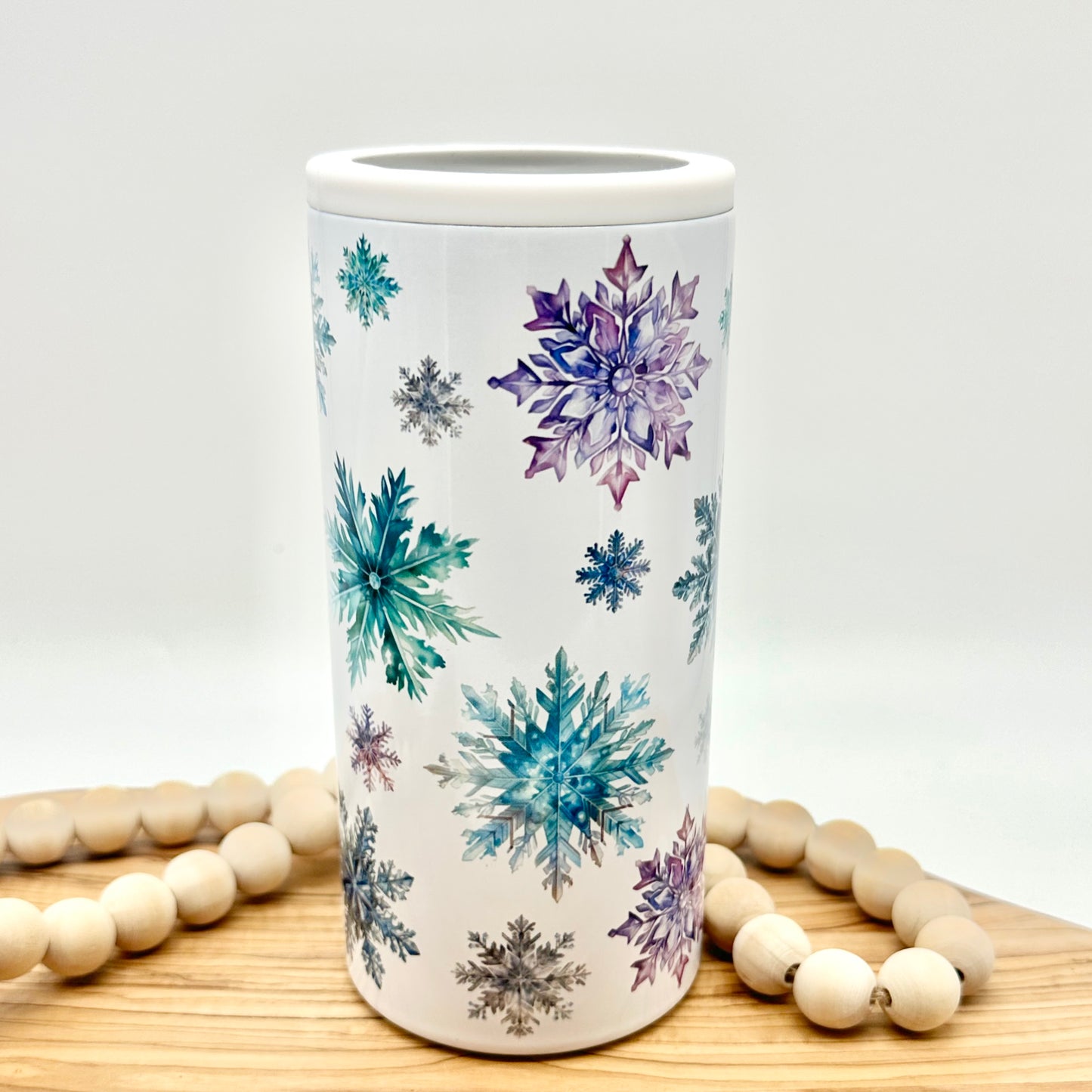 Snowflake Insulated Slim Can Cooler