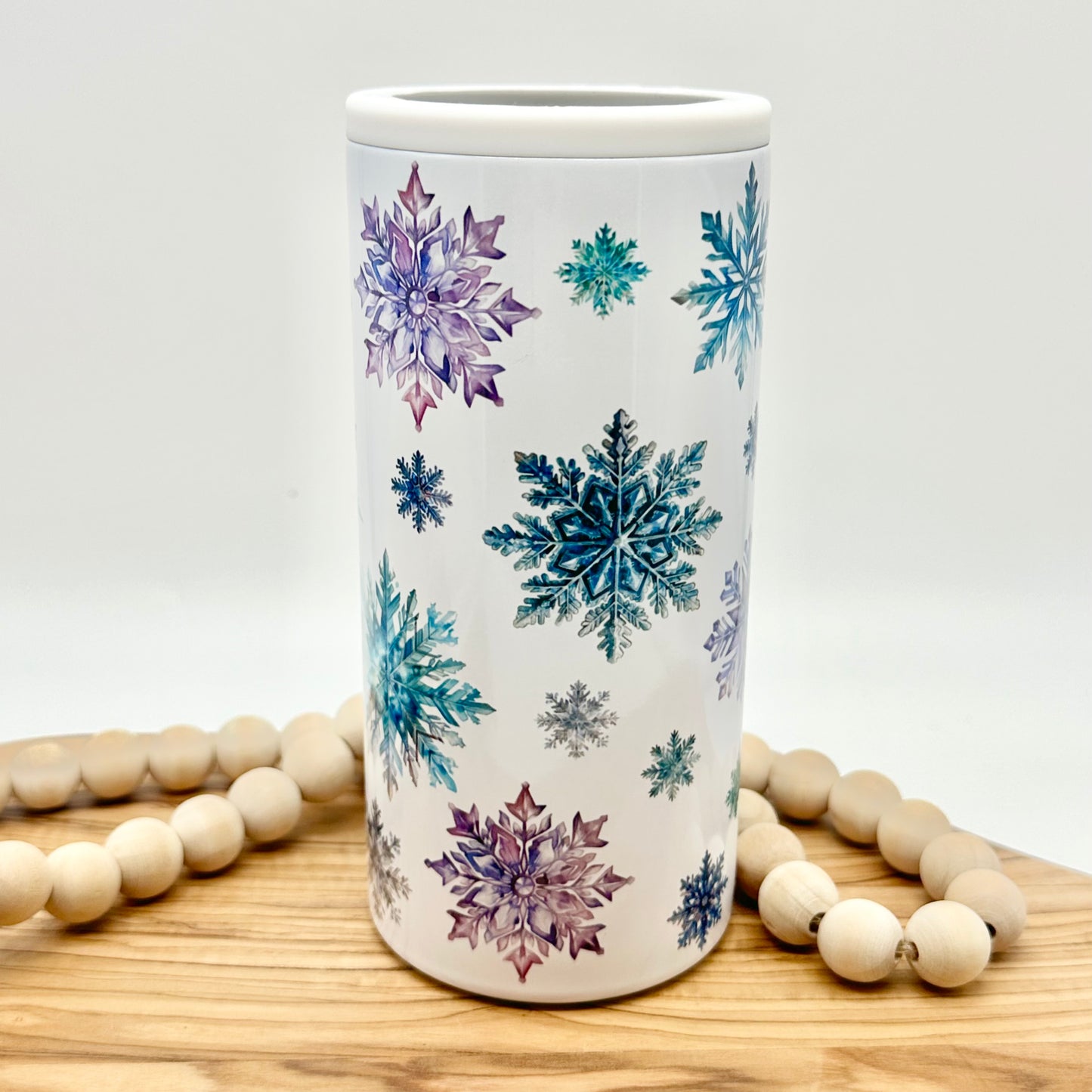 Snowflake Insulated Slim Can Cooler