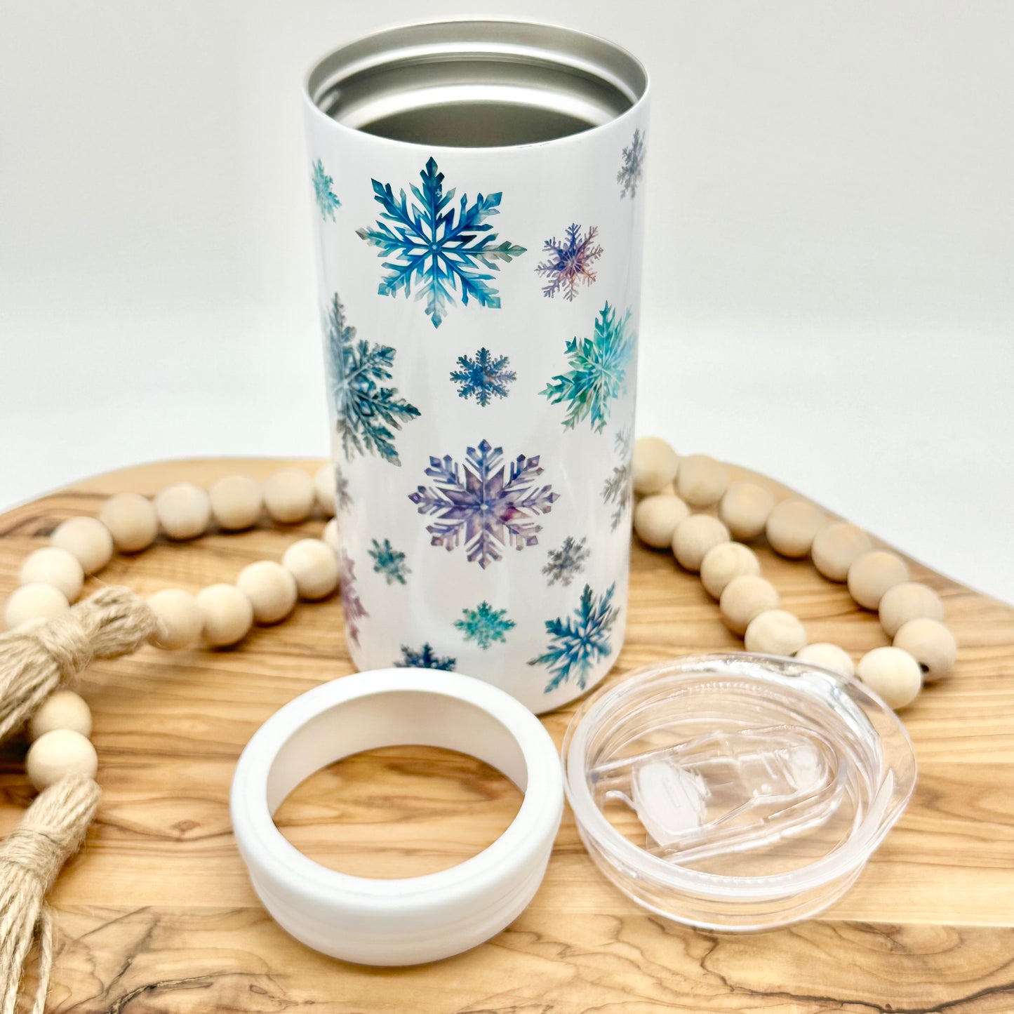 Snowflake Insulated Slim Can Cooler