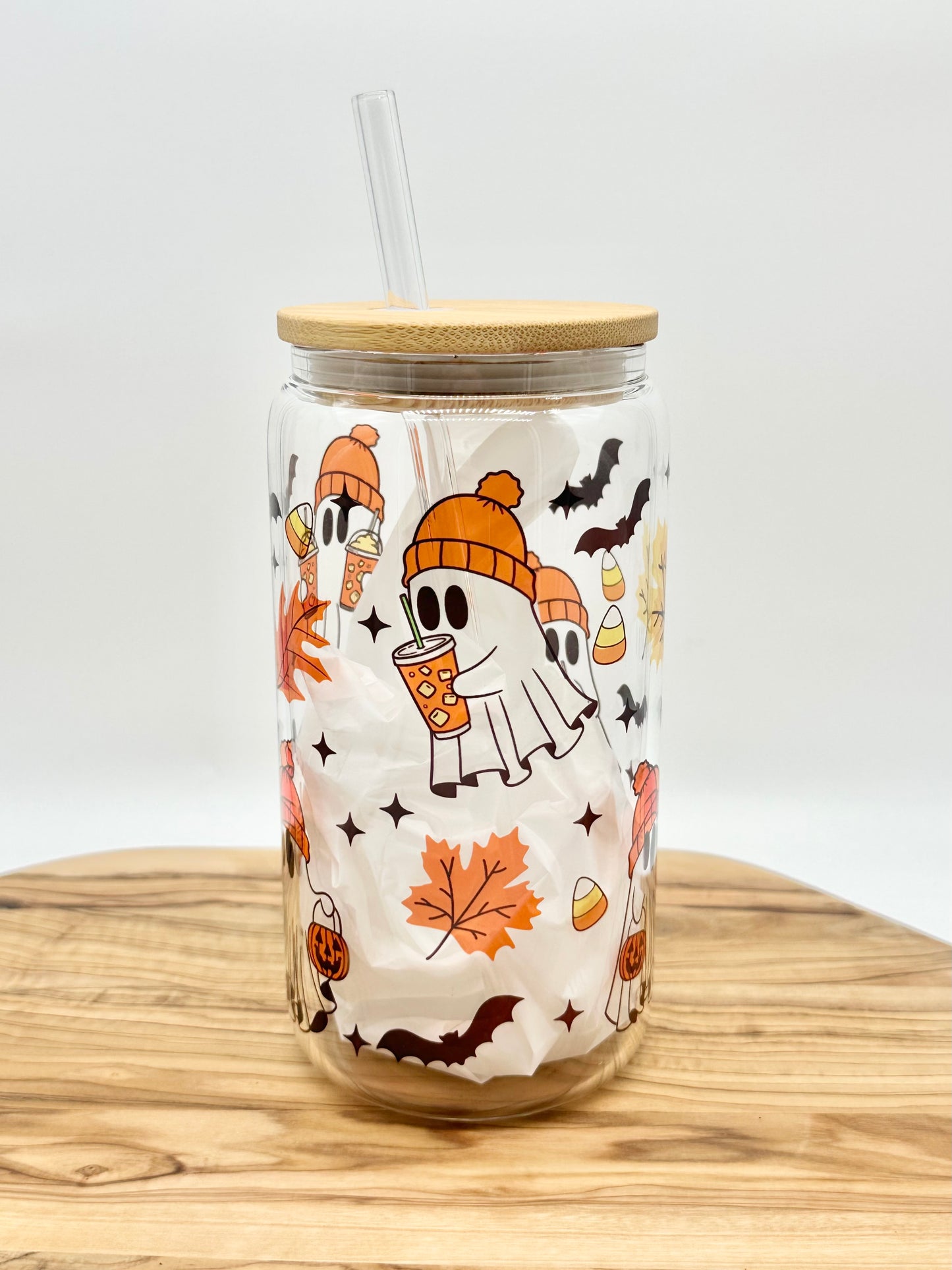 Halloween Ghost Tumbler Iced Coffee Cup