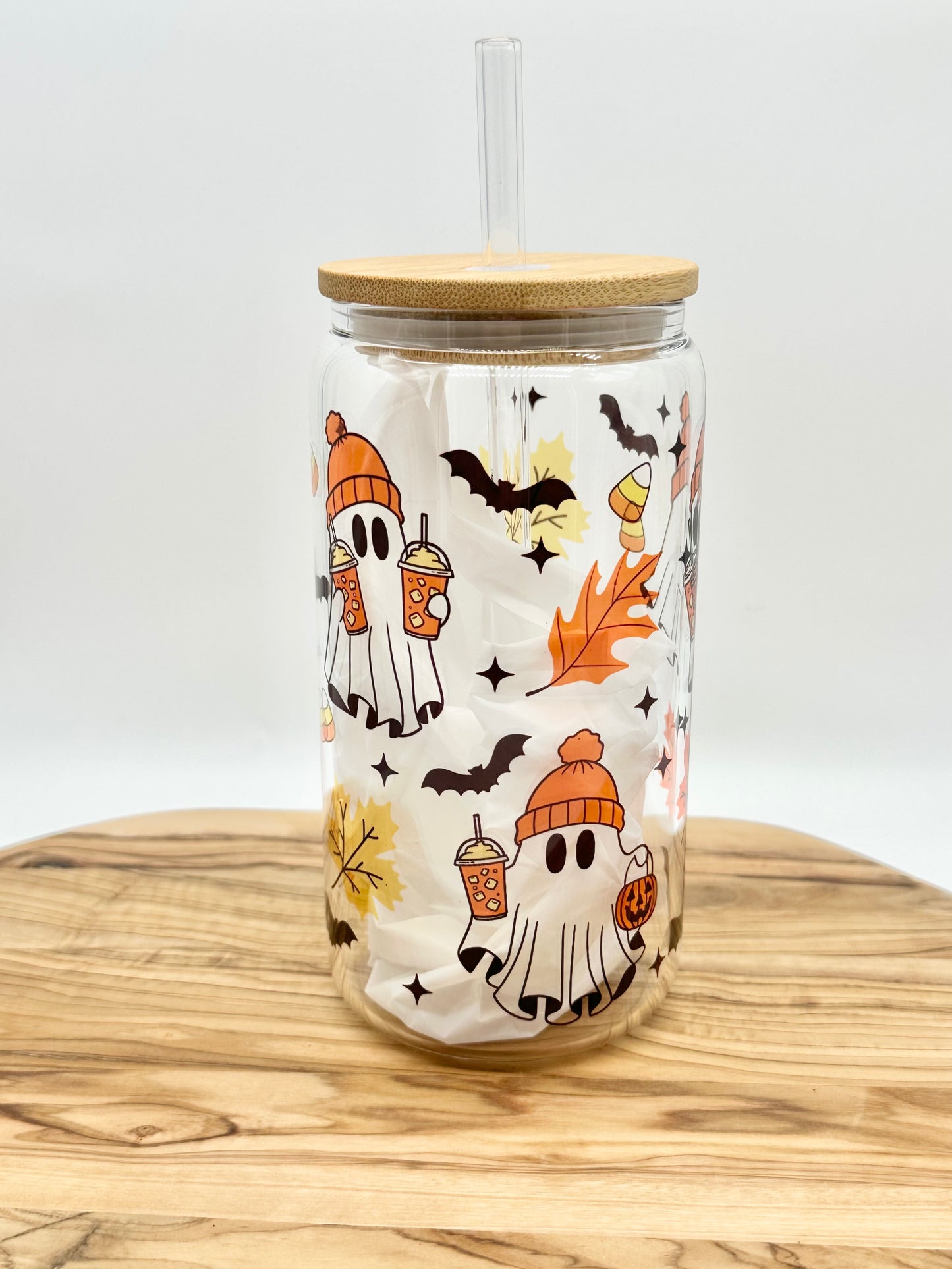 Halloween Ghost Tumbler Iced Coffee Cup