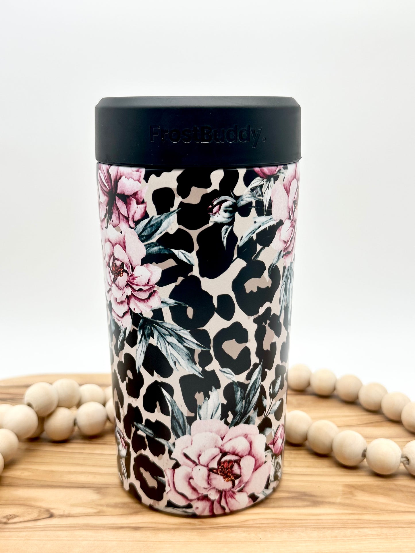 Floral Leopard Print Universal FrostBuddy Can Cooler