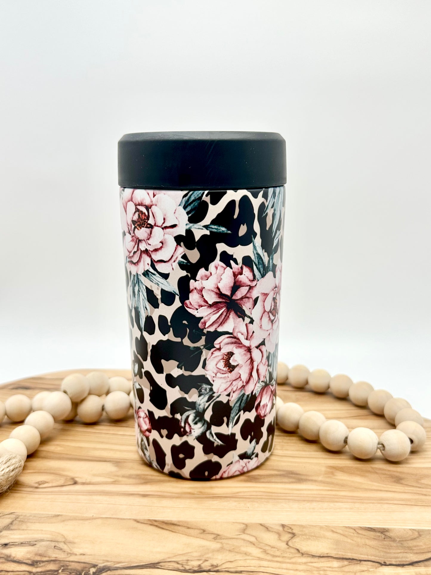 Floral Leopard Print Universal FrostBuddy Can Cooler