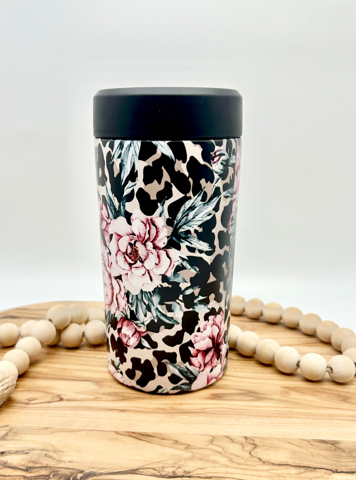 Floral Leopard Print Universal FrostBuddy Can Cooler