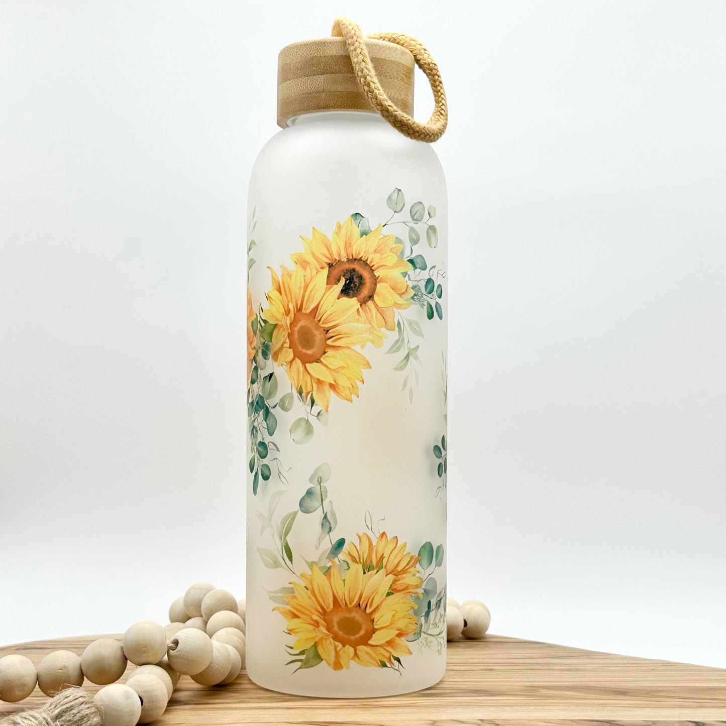 Sunflower Glass Water Bottle