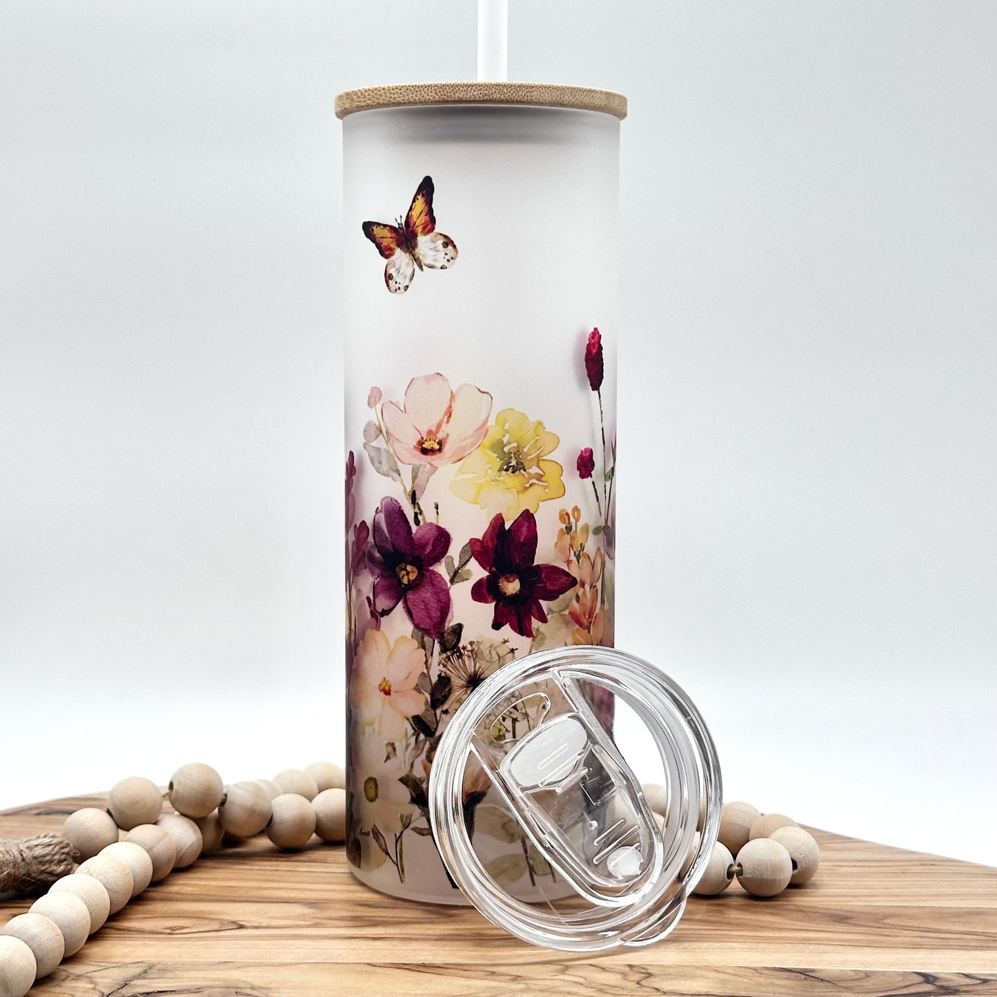 20oz Wildflower Glass Tumbler