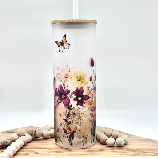20oz Wildflower Glass Tumbler