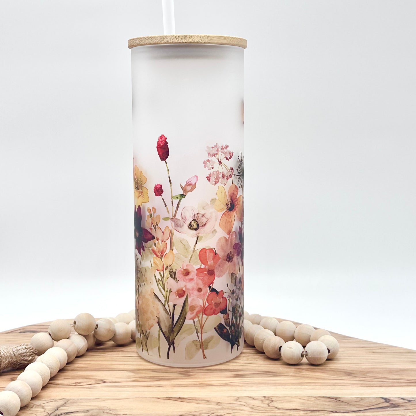 20oz Wildflower Glass Tumbler