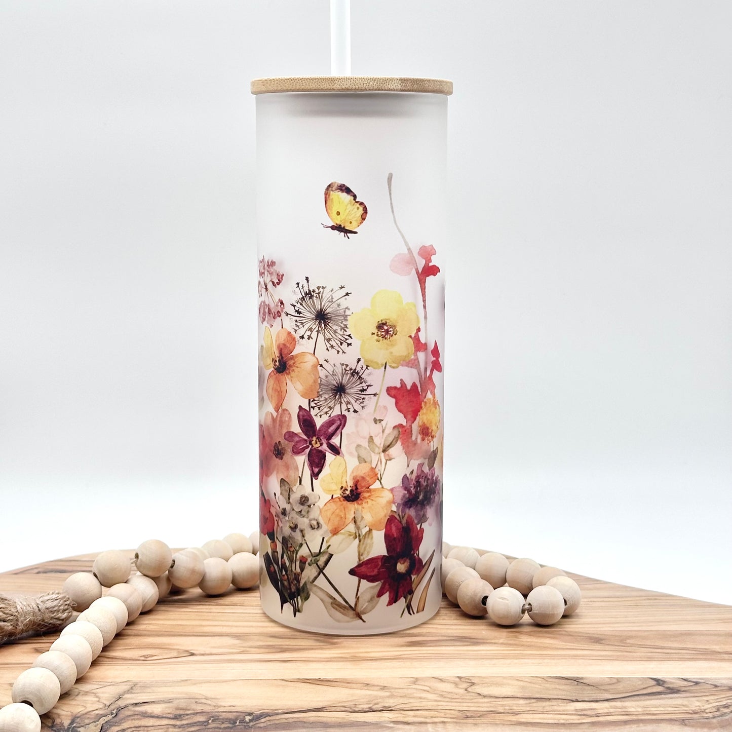 20oz Wildflower Glass Tumbler