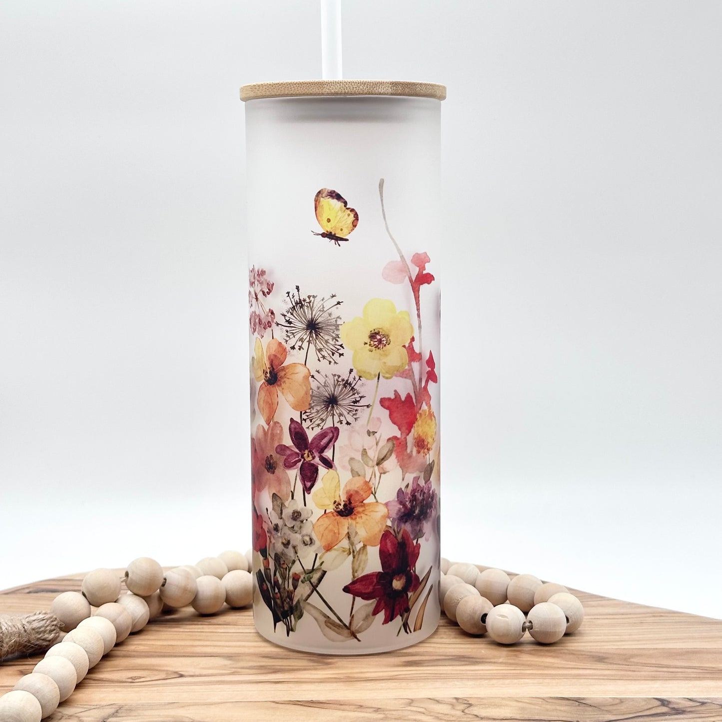 20oz Wildflower Glass Tumbler