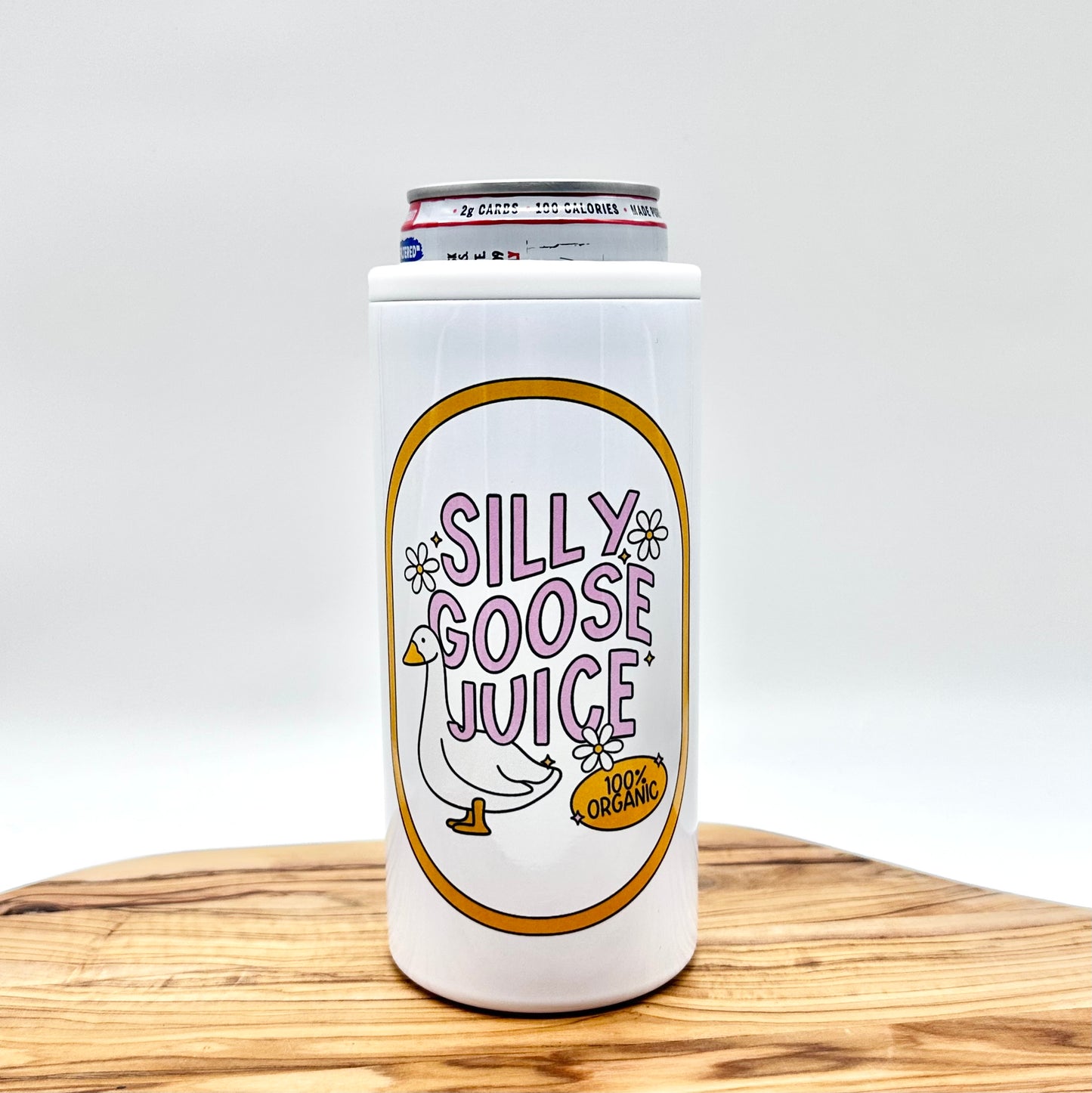Silly Goose Juice Insulated Slim Can Cooler
