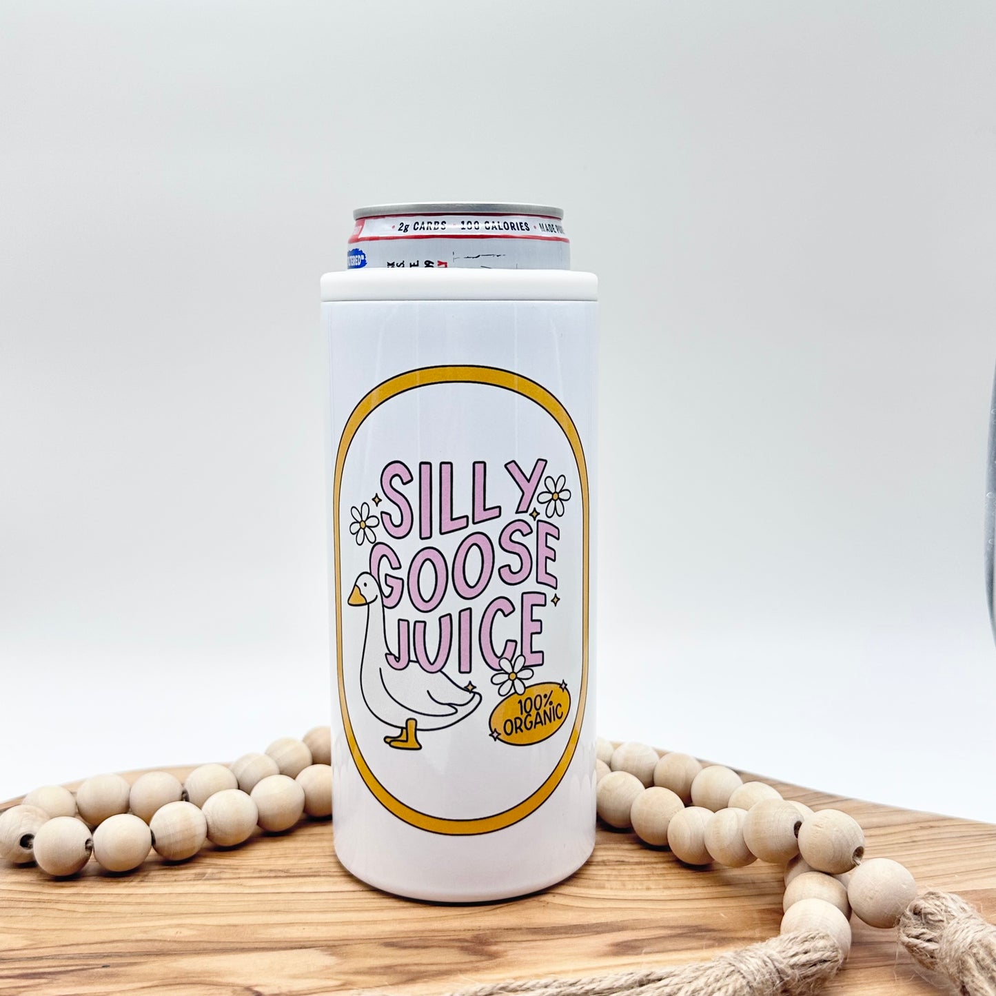 Silly Goose Juice Insulated Slim Can Cooler