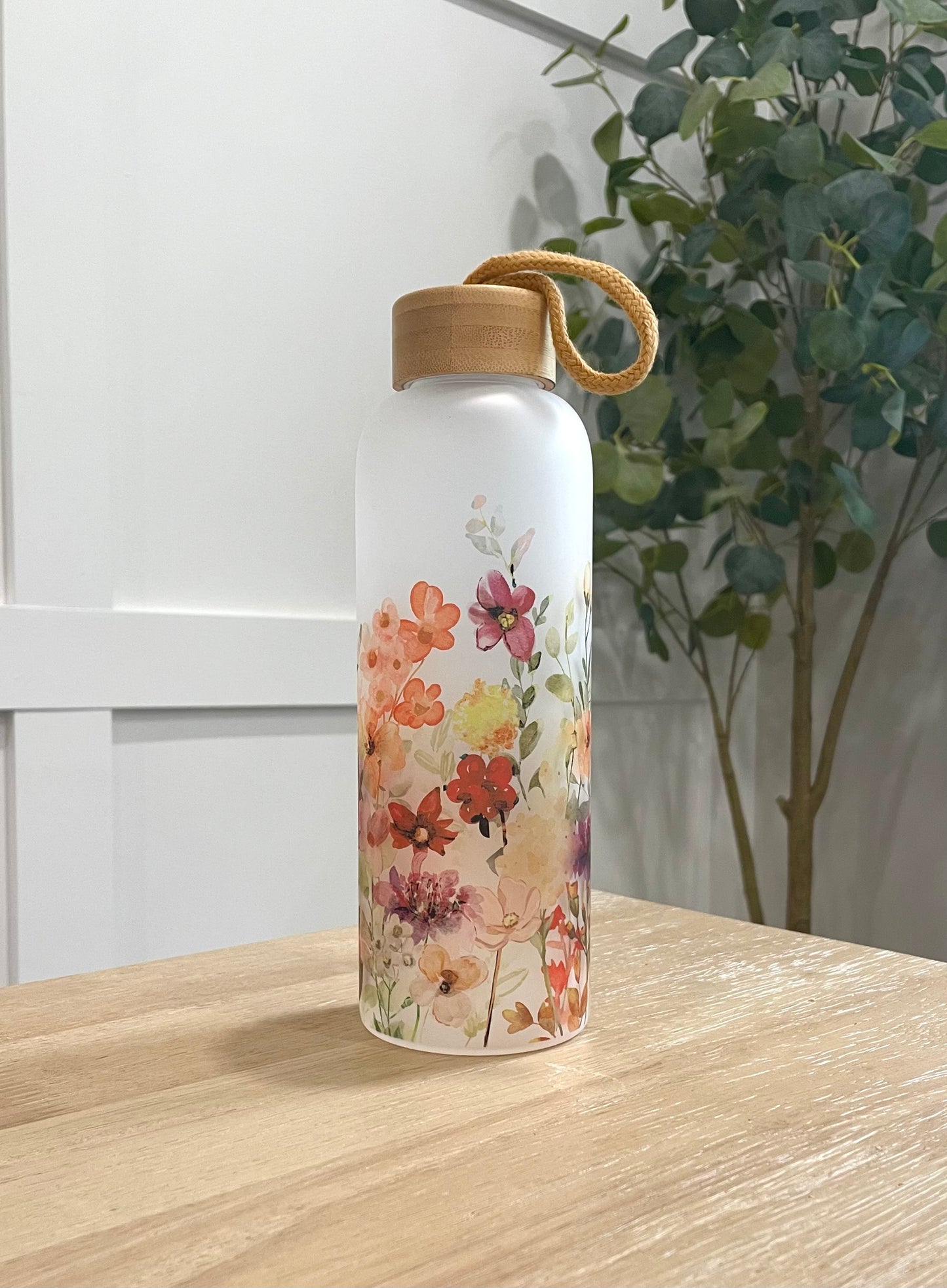 Wildflower Glass Water Bottle