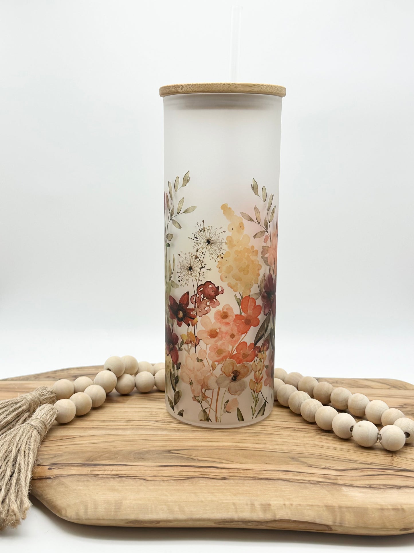 20oz Wildflower Glass Tumbler