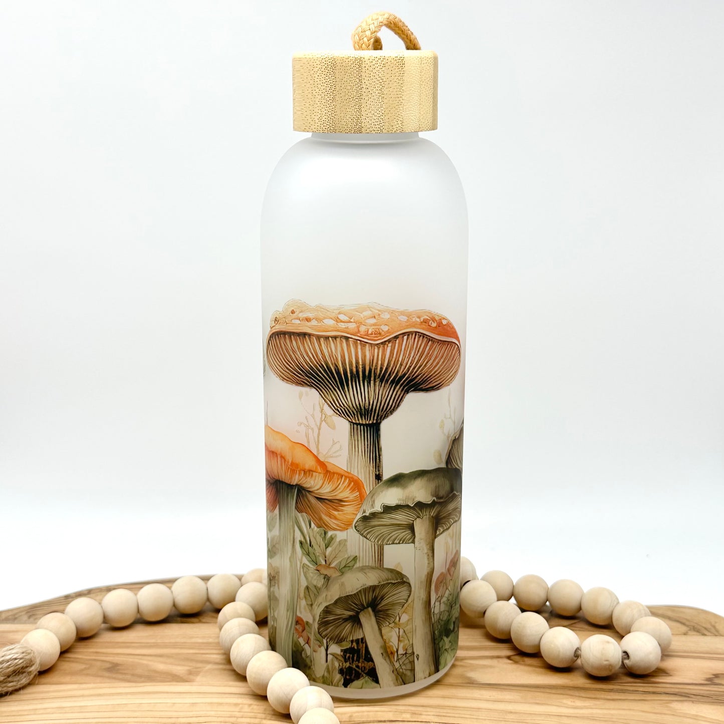 Mushroom Glass Water Bottle