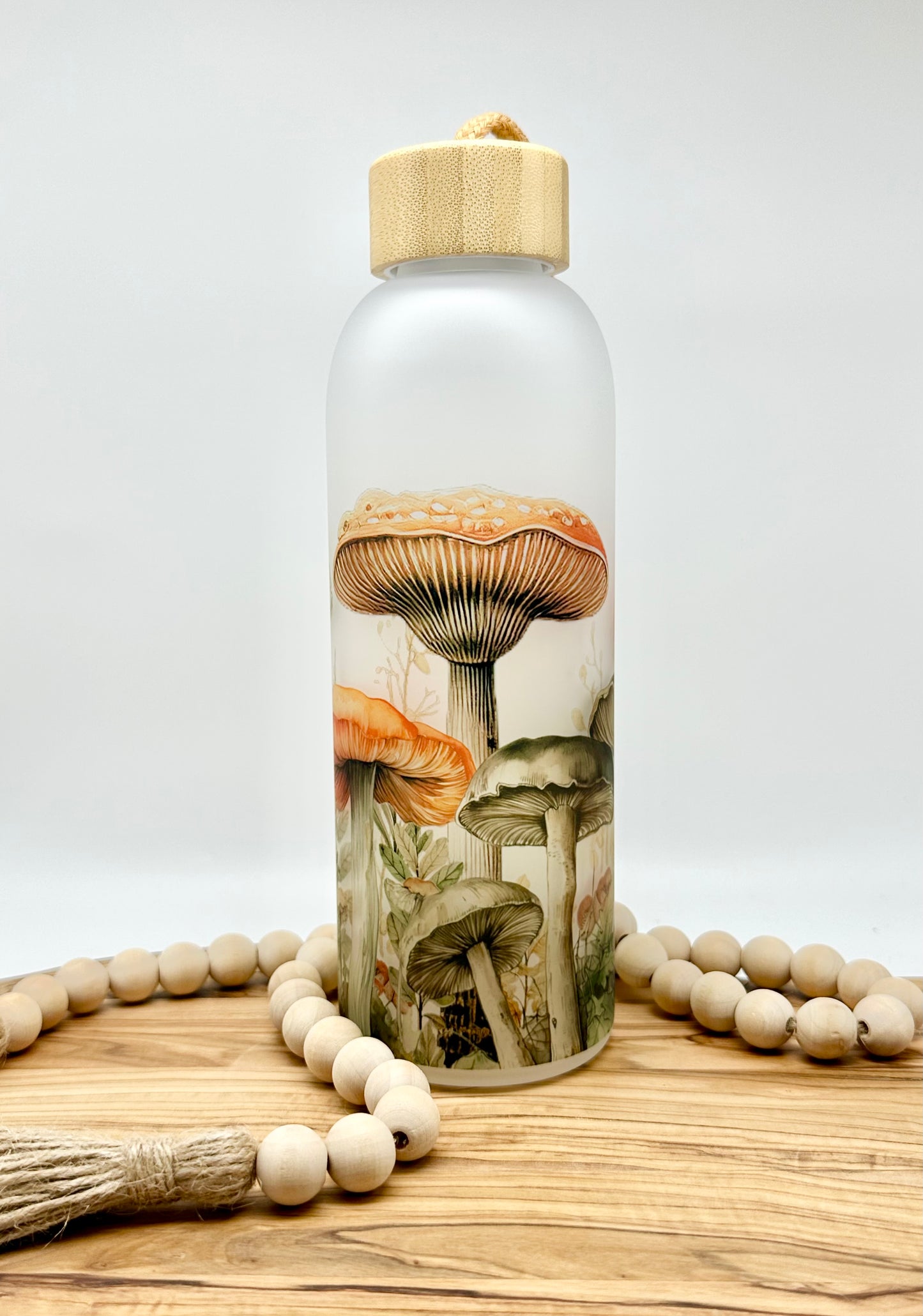 Mushroom Glass Water Bottle