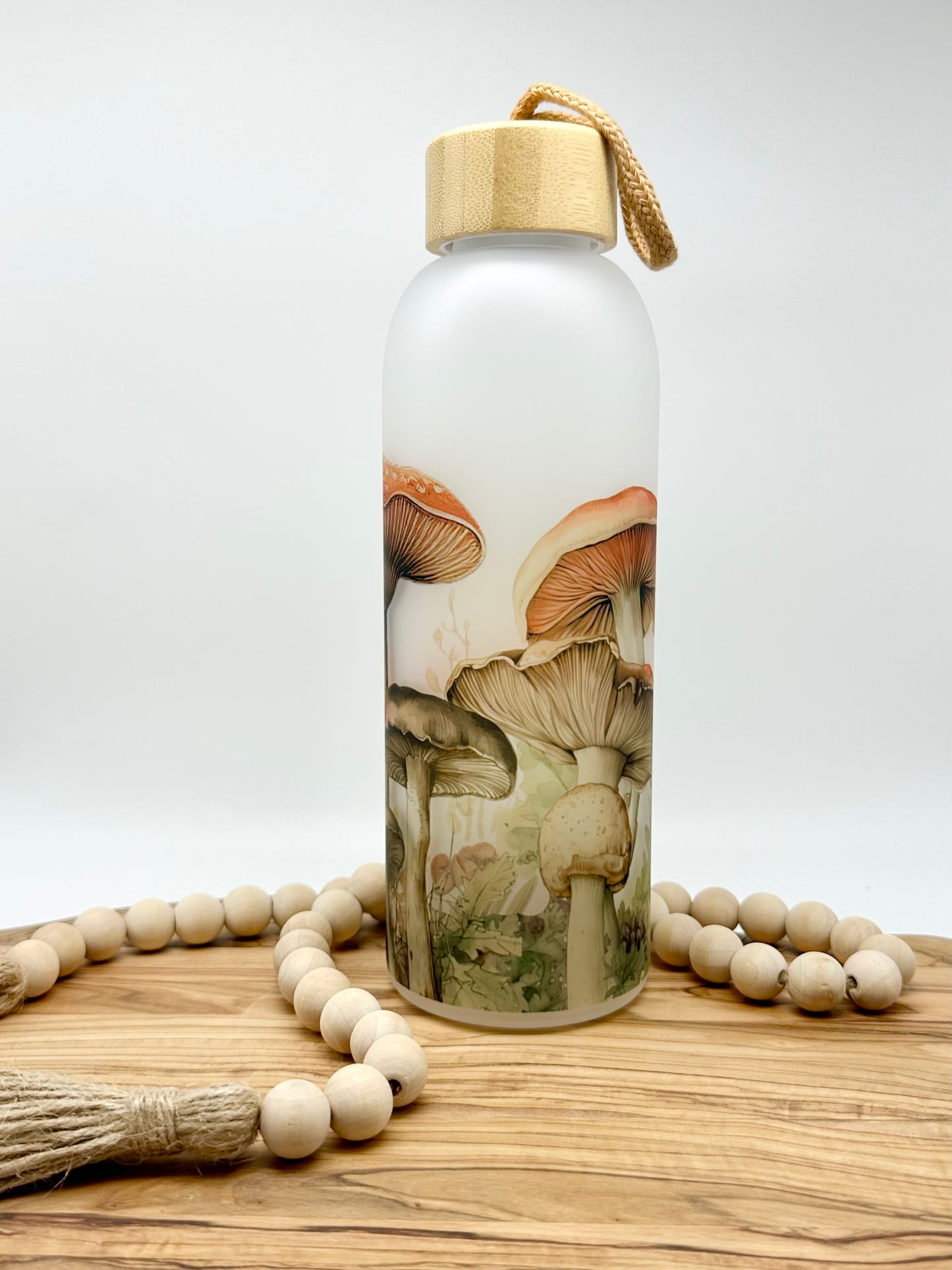 Mushroom Glass Water Bottle
