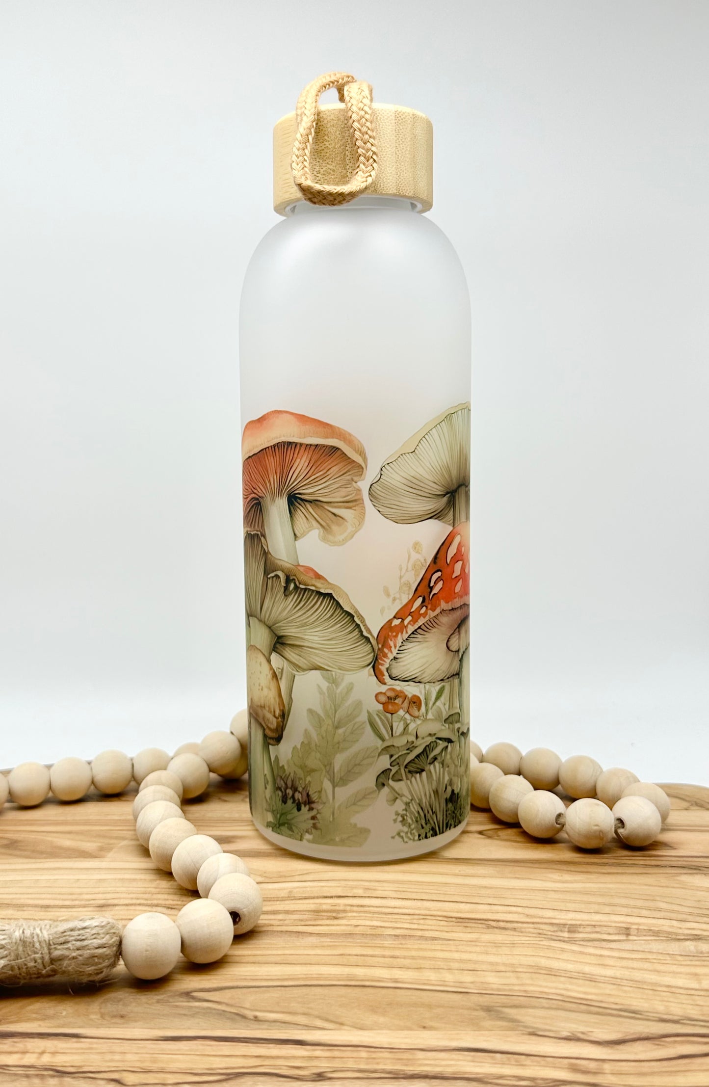 Mushroom Glass Water Bottle