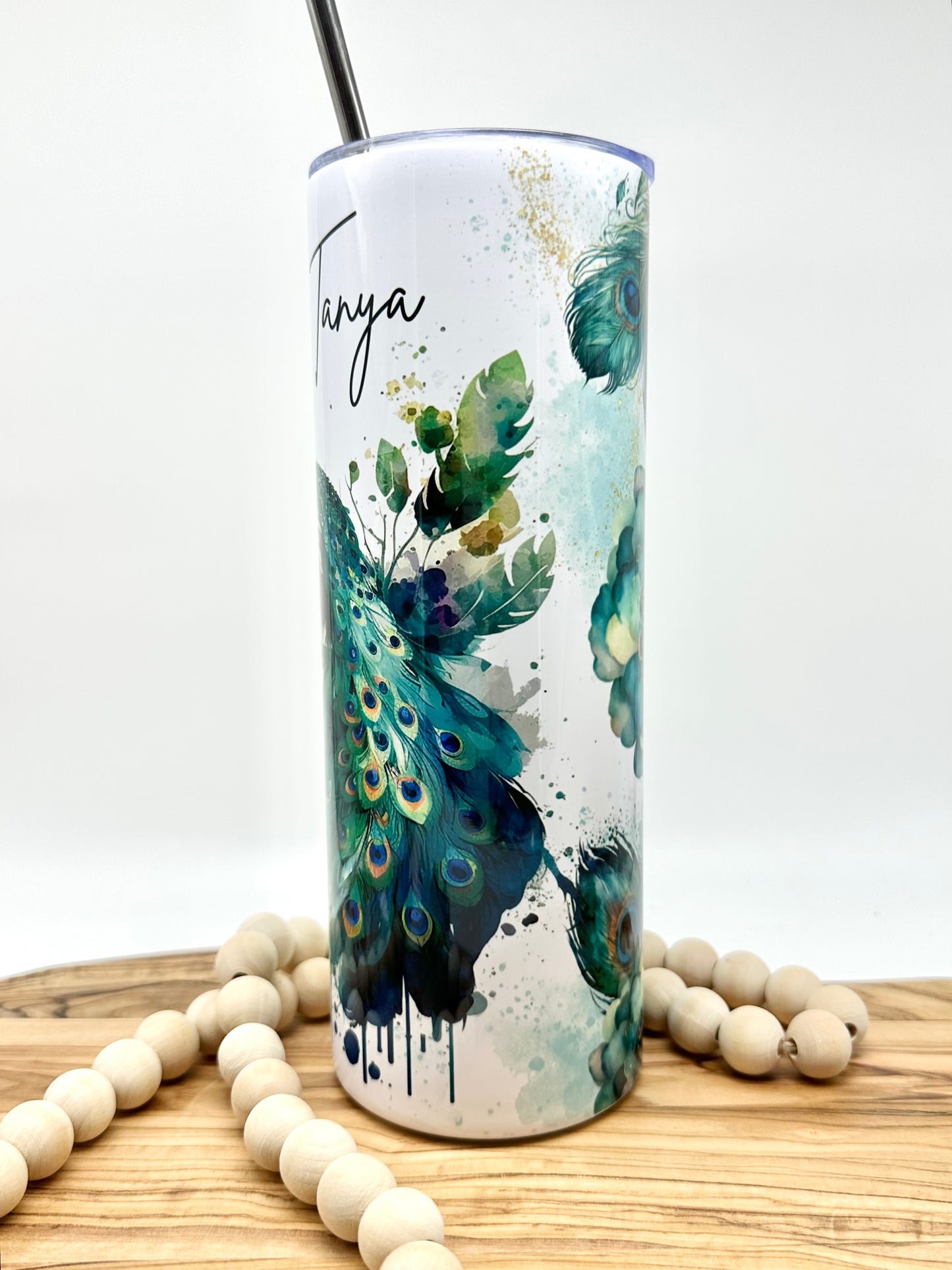 Personalized Peacock Tumbler