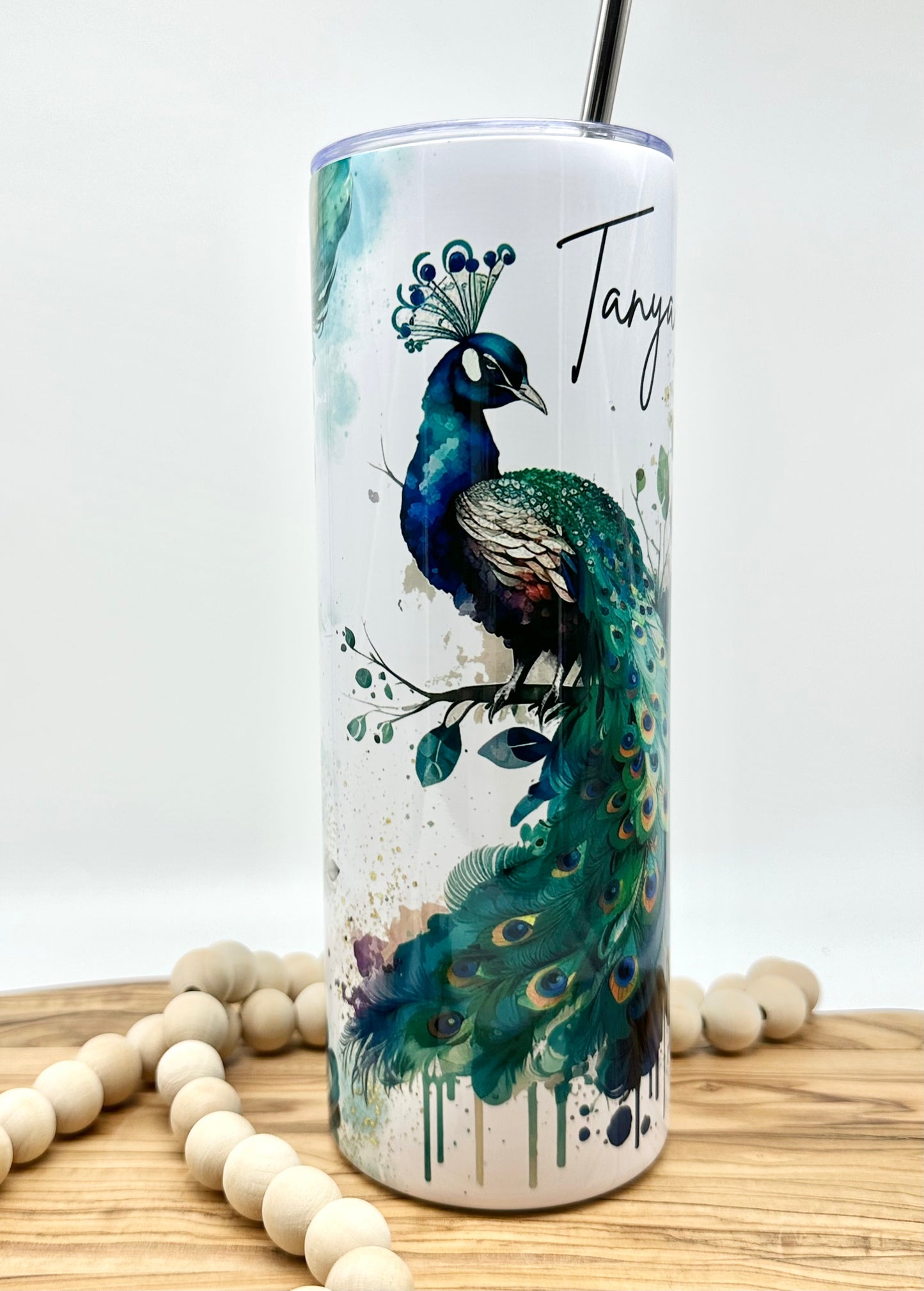 Personalized Peacock Tumbler