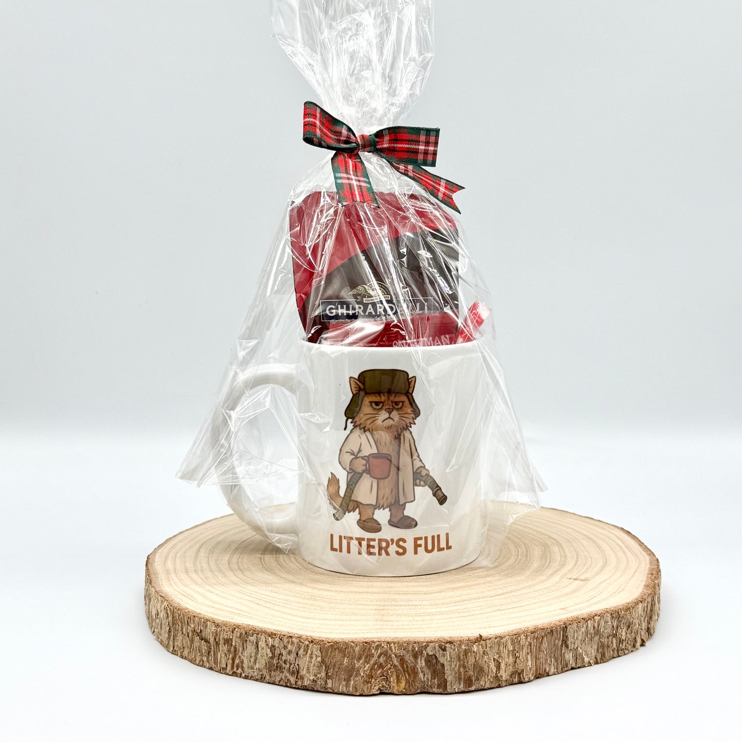 “Litters Full” Funny Cat Christmas Mug - 12oz Ceramic Coffee Cup