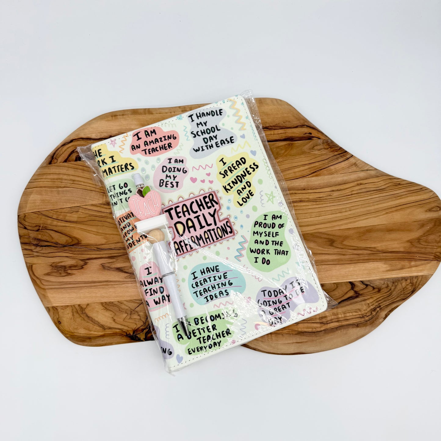 Teacher Affirmations Journal and Beaded Pen Set