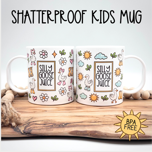 Personalized Kids Mug – Silly Goose Juice BPA-Free Cup with Cute Geese