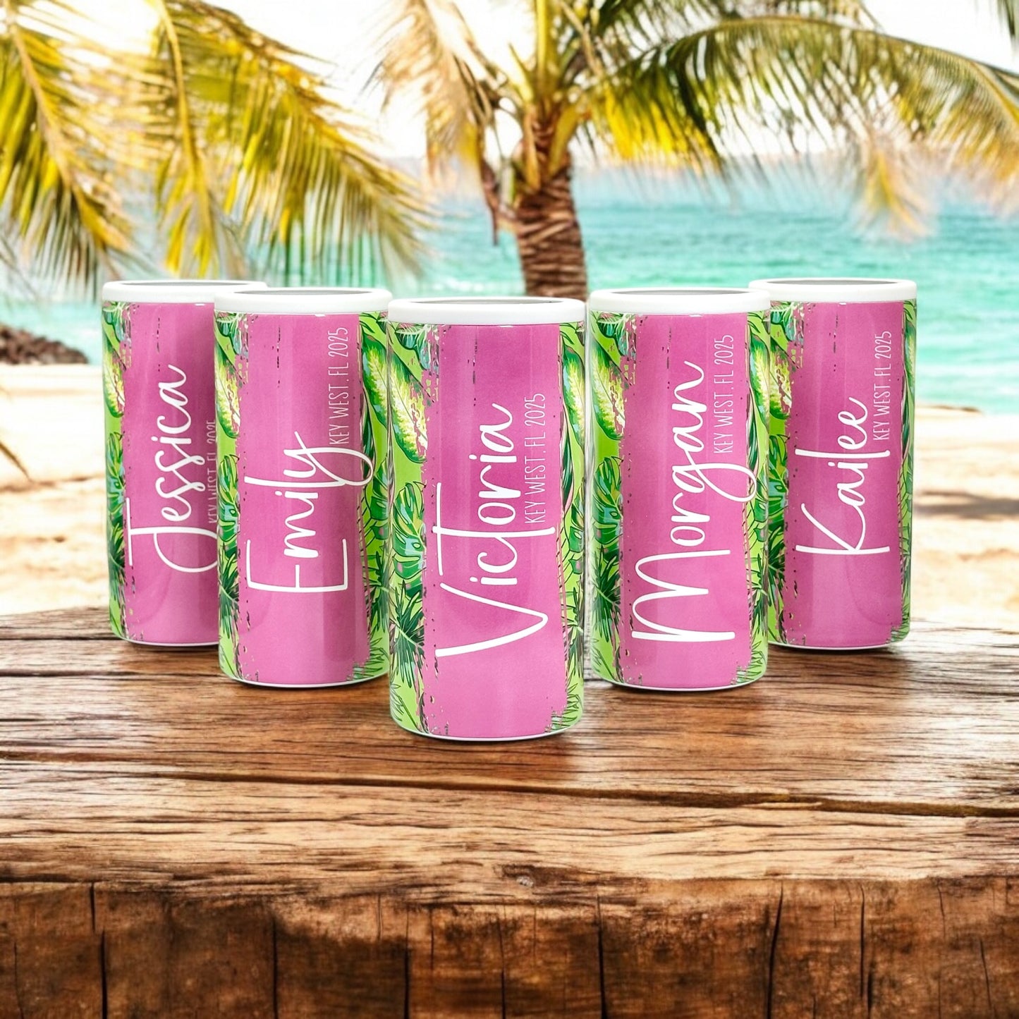 Personalized Tropical 3-In-1 Insulated Can Cooler