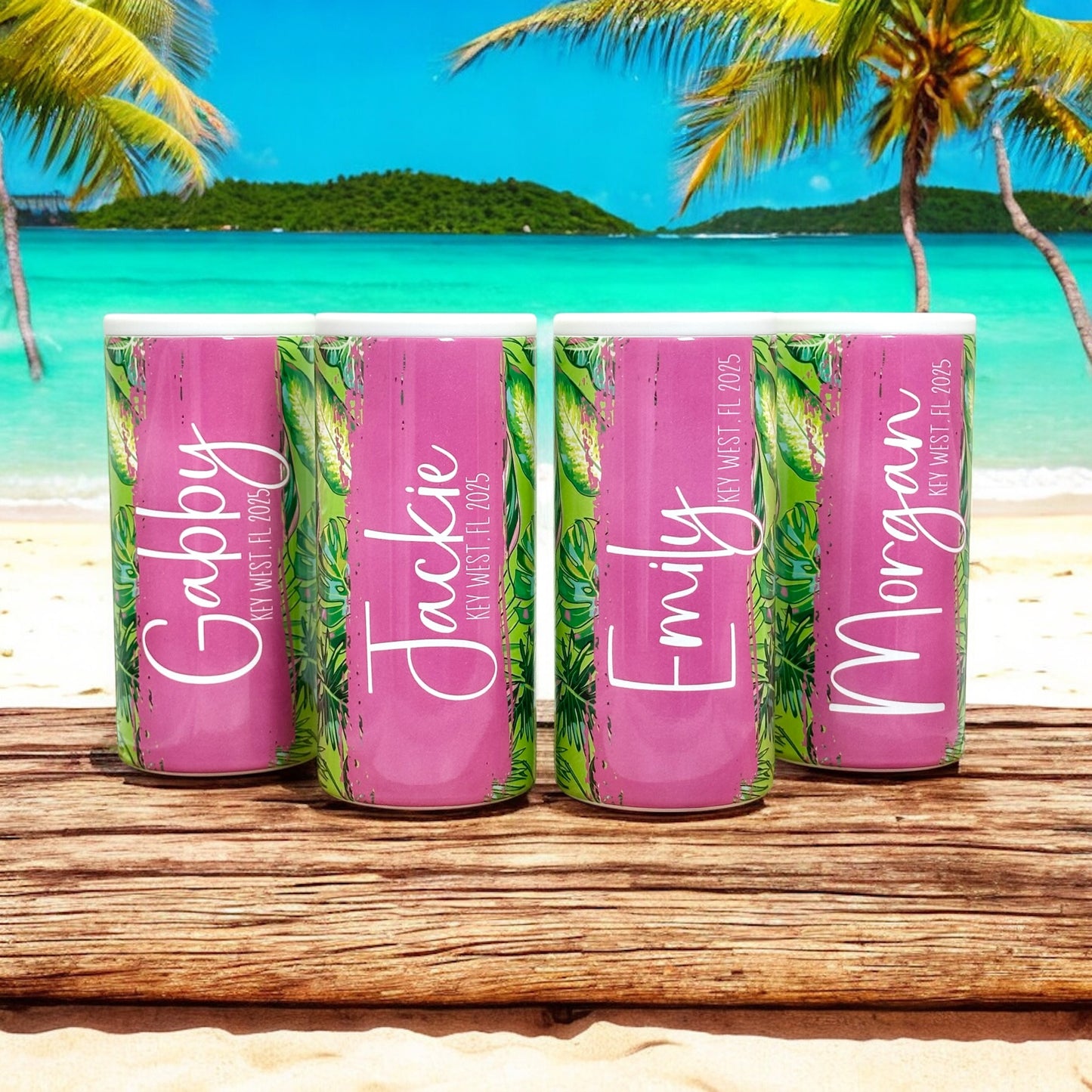 Personalized Tropical 3-In-1 Insulated Can Cooler