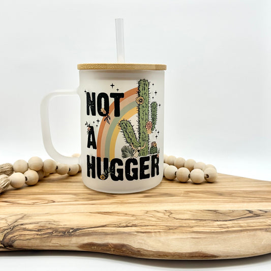 15oz Frosted Glass Coffee Mug - Funny Cactus Tumbler