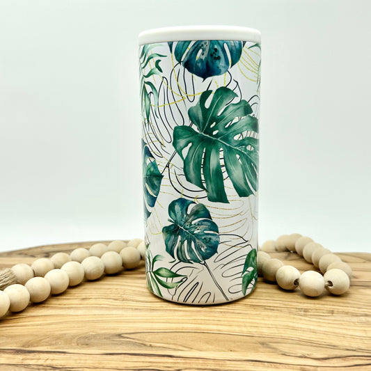 Monstera Leaf Insulated Slim Can Cooler