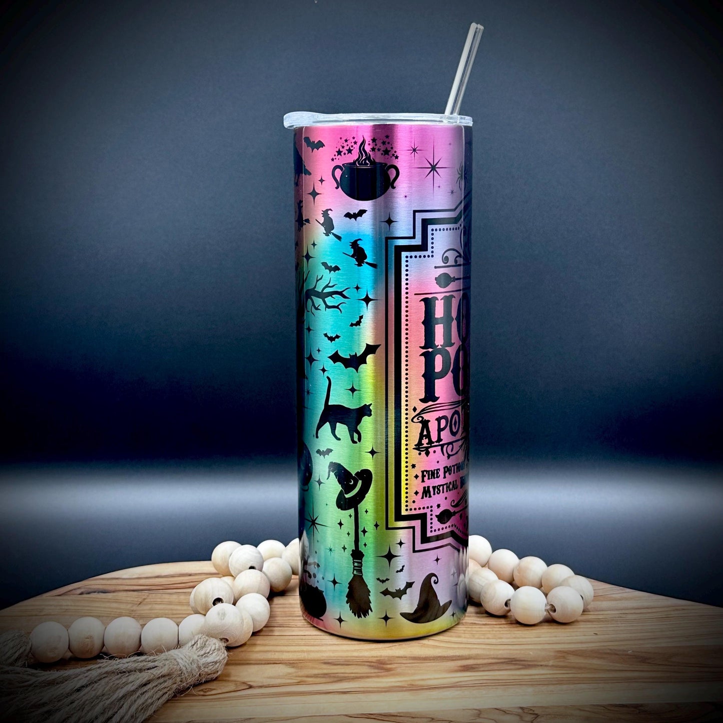 Halloween Witch Tumbler - 20oz Insulated Stainless Steel Cup with Lid and Straw