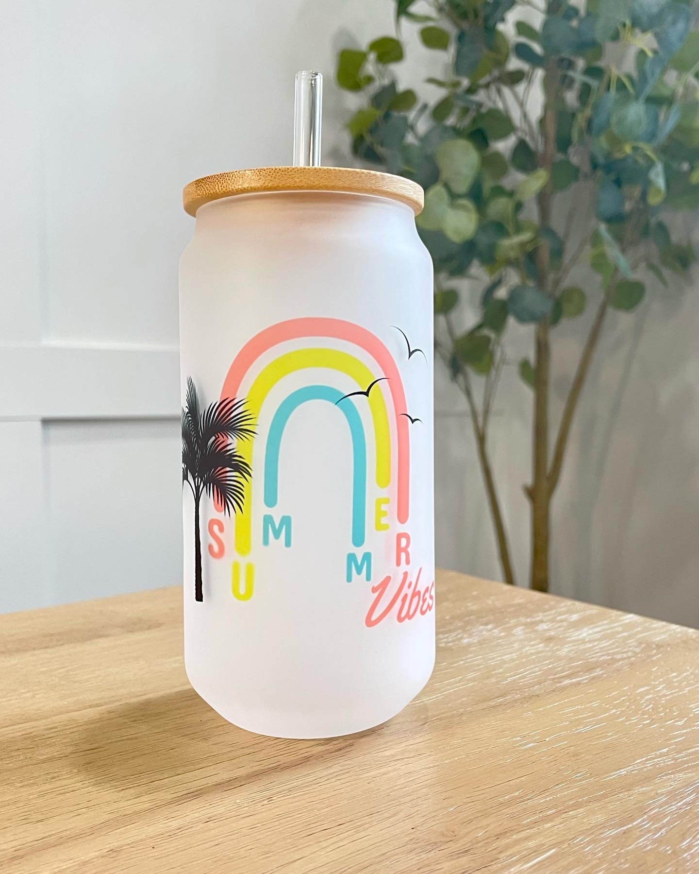 Summer Vibes Glass Cup